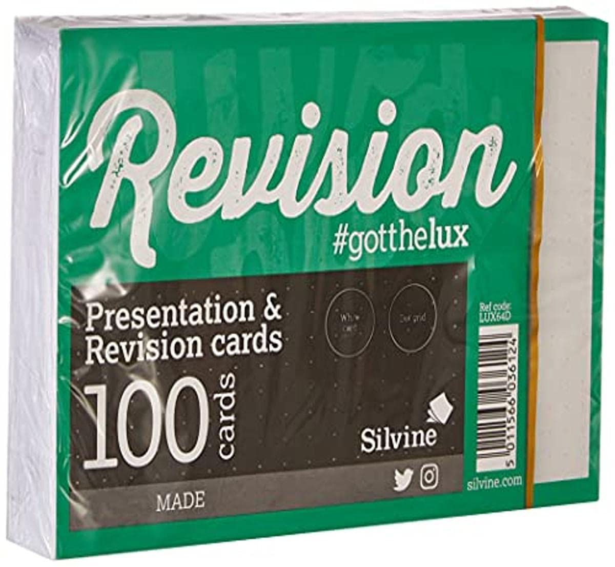 Silvine Luxpad A6 Index Cards - 100 Count | 5mm Dot Grid | 101x152mm White Paper