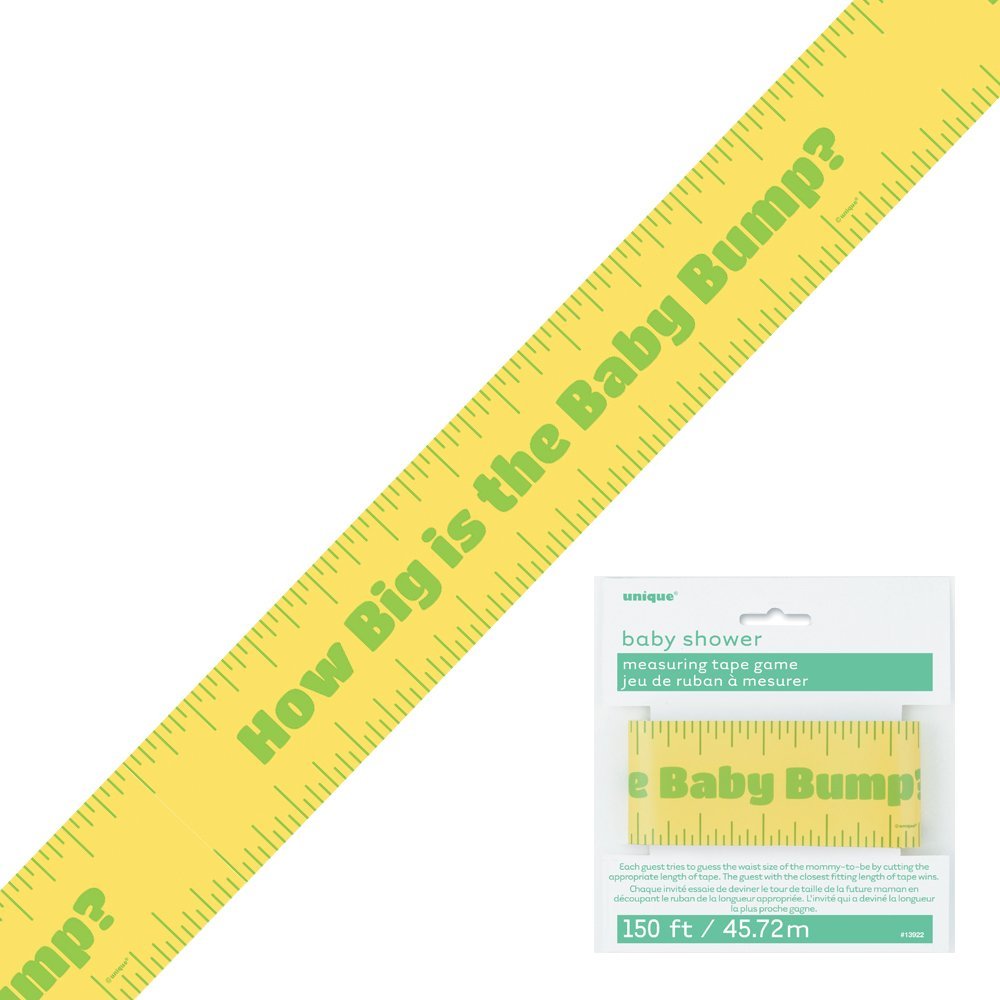 Unique Party Extra-Long Yellow Measuring Tape Baby Shower Game - 45m Length | Pack of 1 3