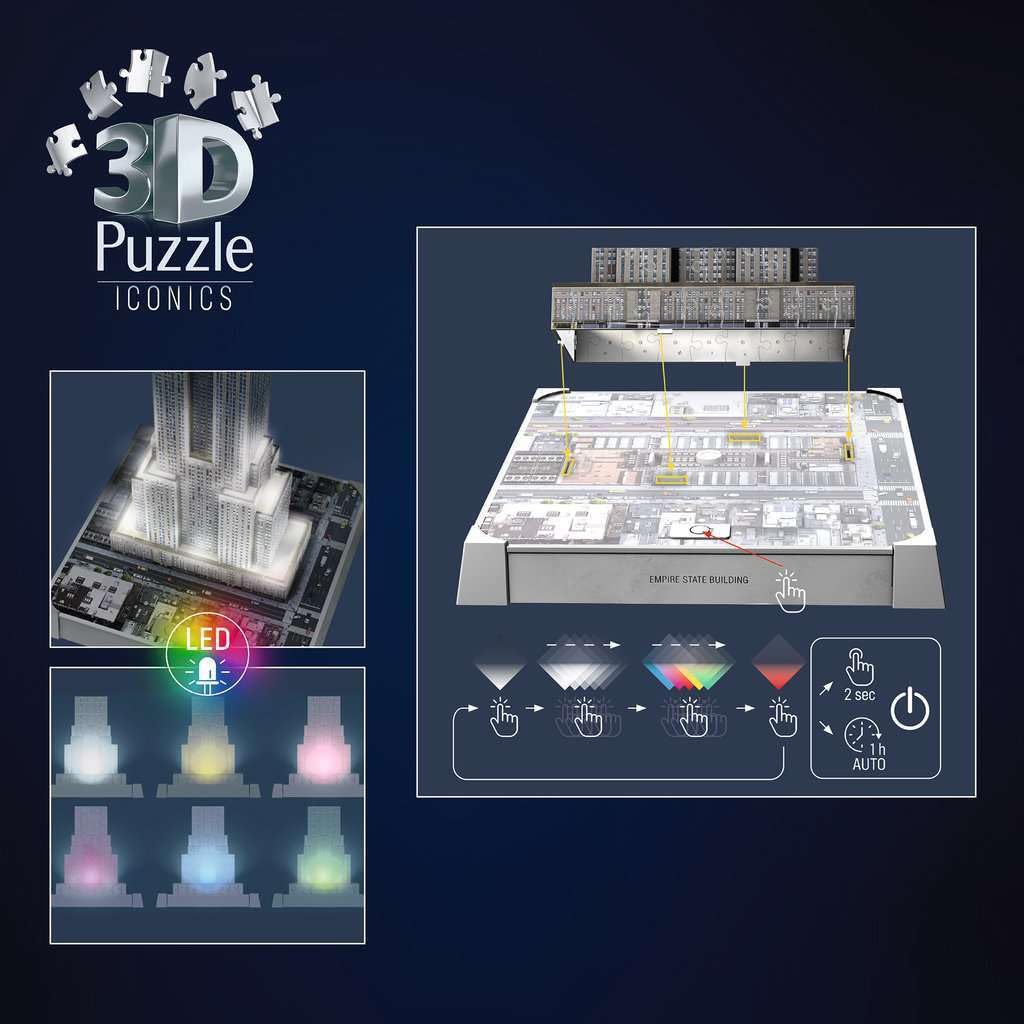 Ravensburger Iconics Empire State Building Light-Up 3D Puzzle - 216 Pieces 18