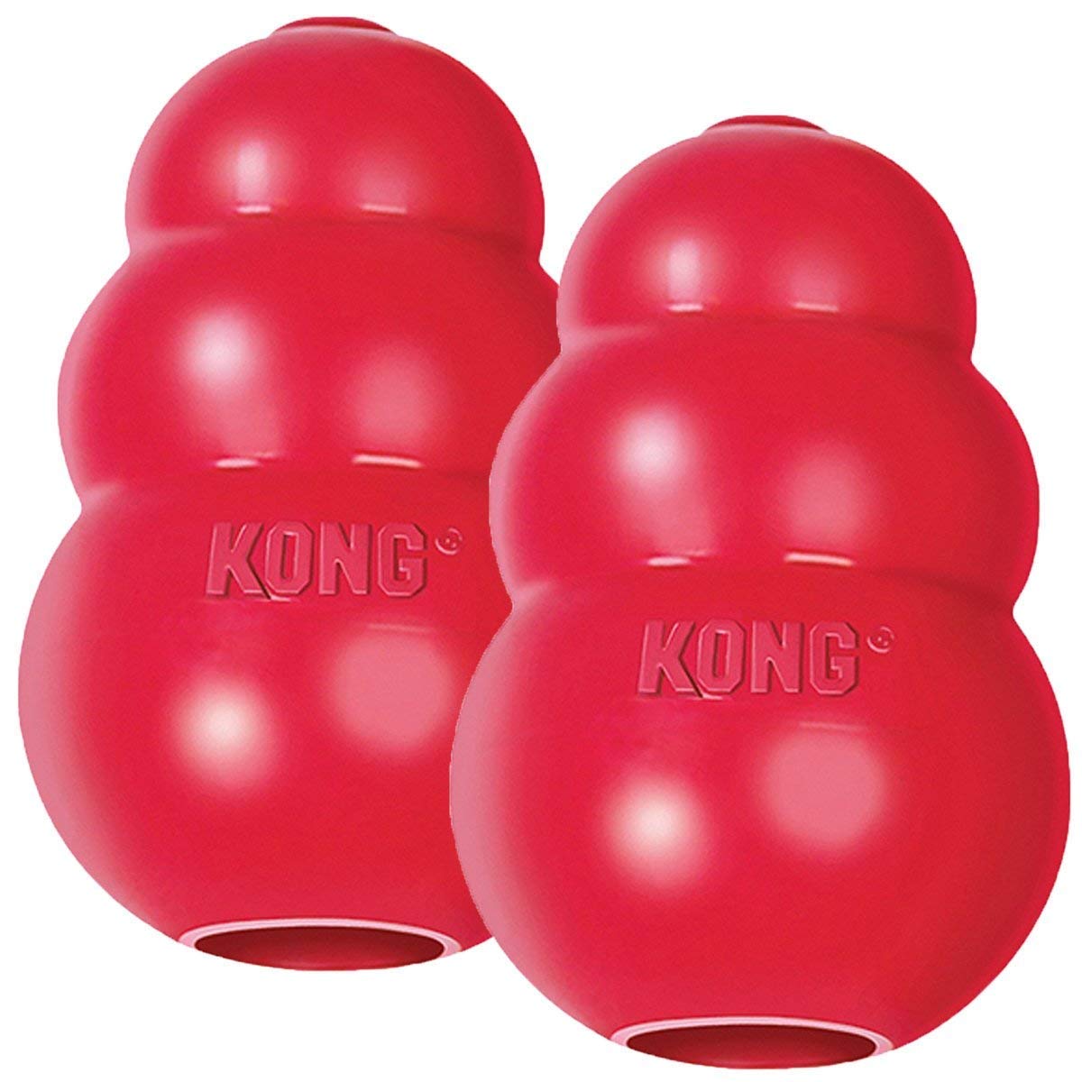 HDP KONG Classic Chew Toy - Natural Rubber, Large Size, 2 Pack | Ideal for Treats 1