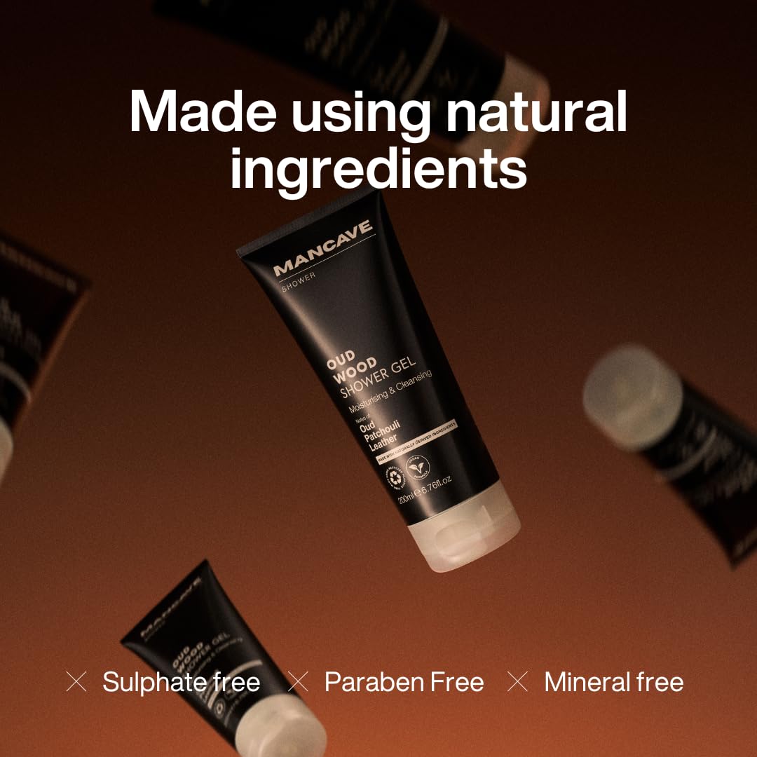 ManCave Oud Wood Shower Gel - 500ml | Moisturising & Cleansing | Vegan & Cruelty Free 4