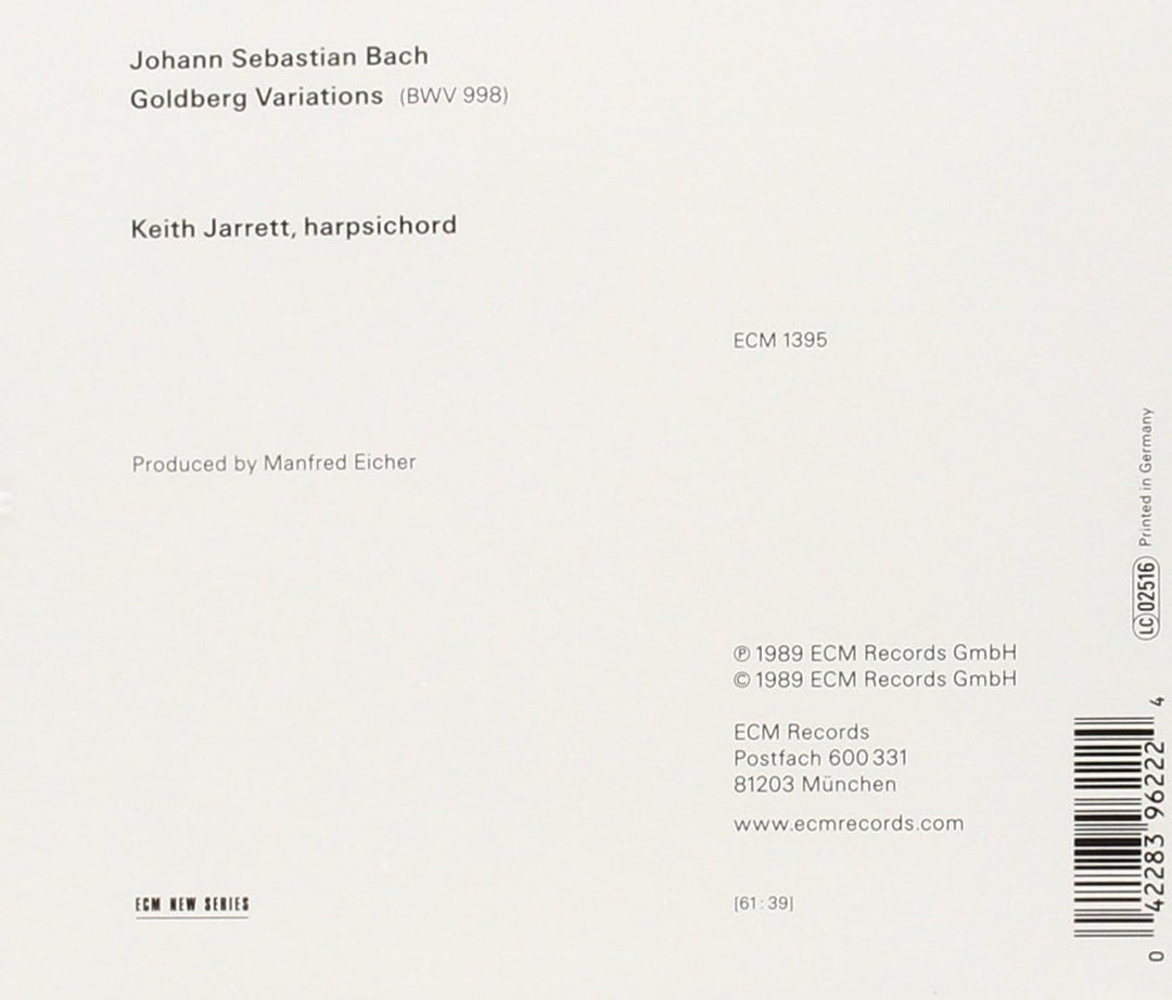 Keith Jarrett - Bach: Goldberg Variations [Audio CD]