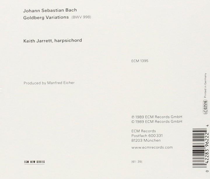 Keith Jarrett - Bach: Goldberg Variations [Audio CD]