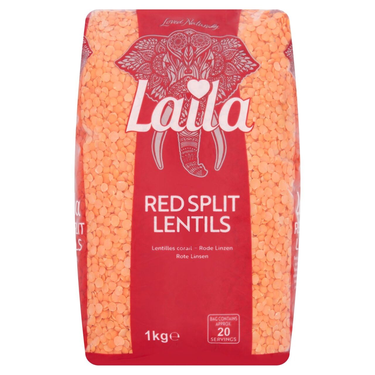 LAILA Red Split Lentils - Wholesome & Tender | 1 kg Pack 1