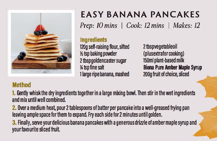 Biona Organic Maple Syrup - Amber Grade A | 330ml Liquid | Pure Canadian 2