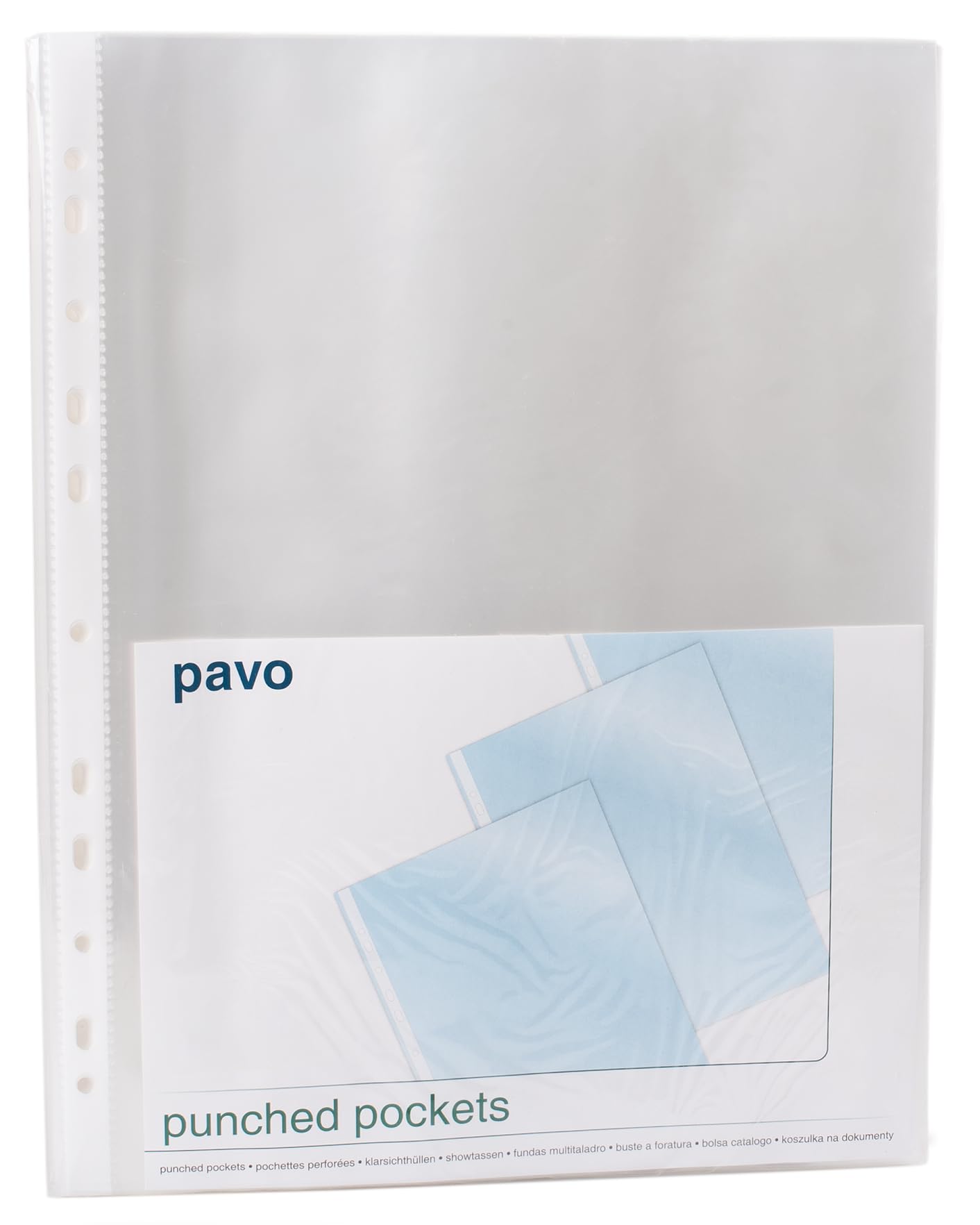 Pavo A4 File Pockets - 80 Micron Crystal Clear PP | Pack of 100