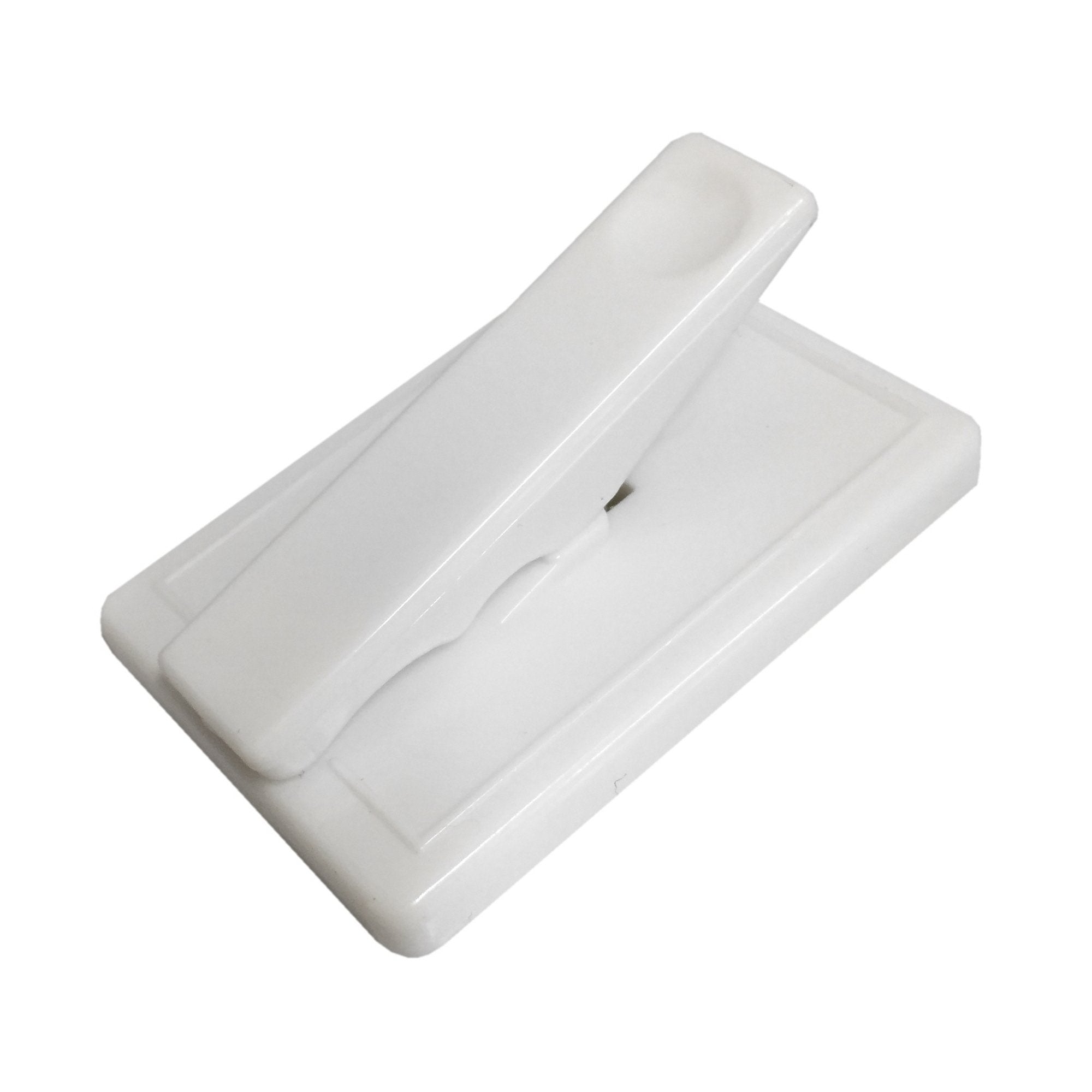 Merriway BH03999 White Plastic Self Adhesive Sprung Bill Clip - Pack of 3 | 10x5x12mm 3