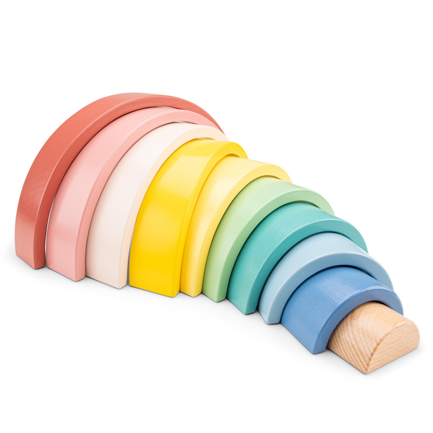 Woet Wooden Rainbow Stacker for Toddlers Age 12m+ - 10-Piece Arches, Non-Toxic Wood 2