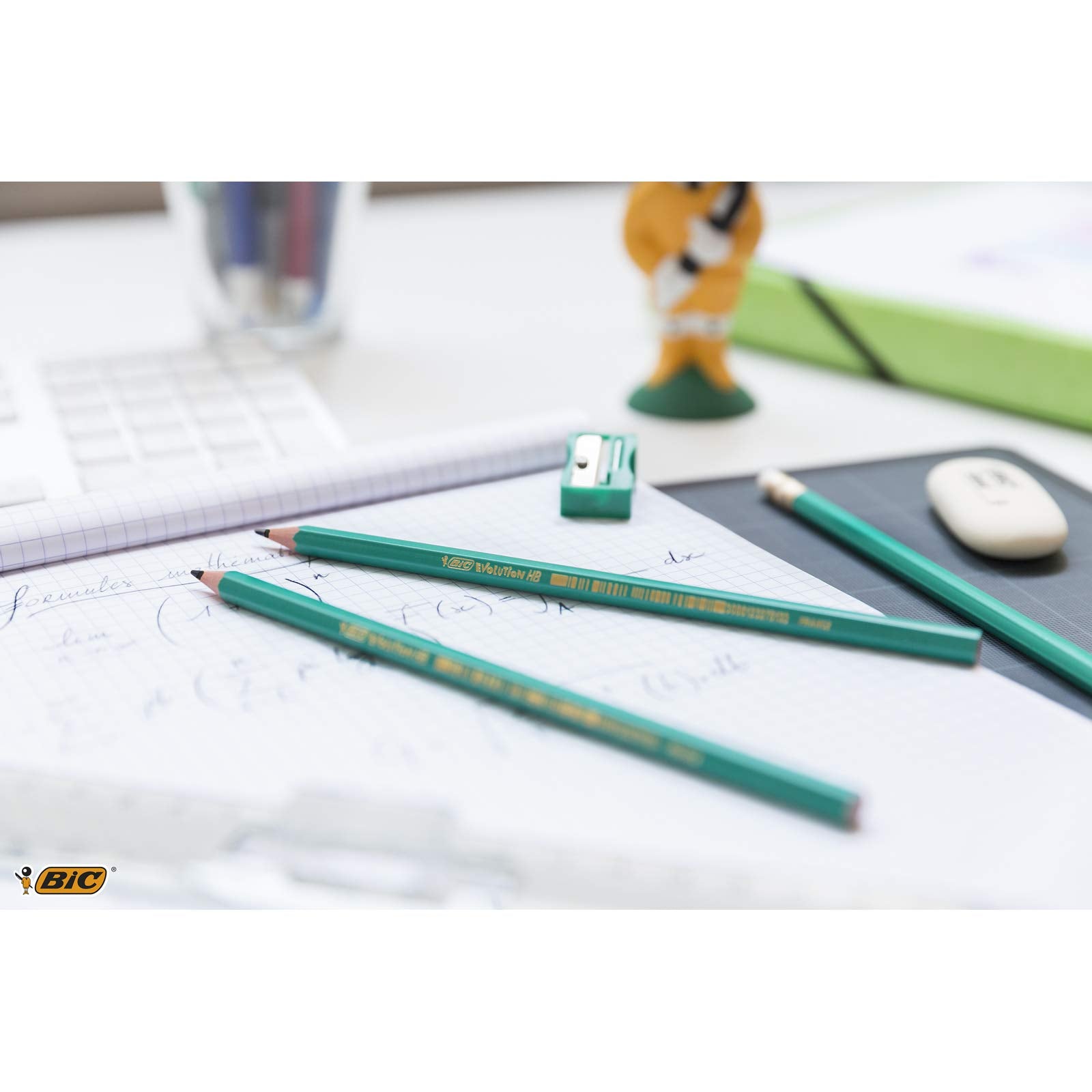 BIC Evolution Original Graphite Pencils - HB Lead, Pre-Sharpened, Woodless Synthetic Resin, 200 Count