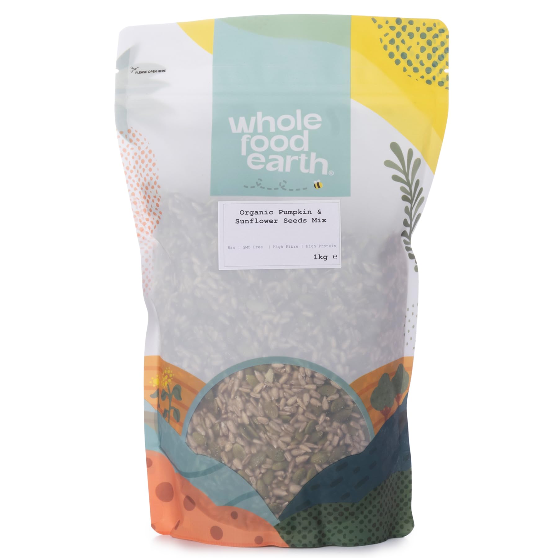 Wholefood Earth Organic Pumpkin & Sunflower Seeds Mix - Raw, GMO Free | 1kg