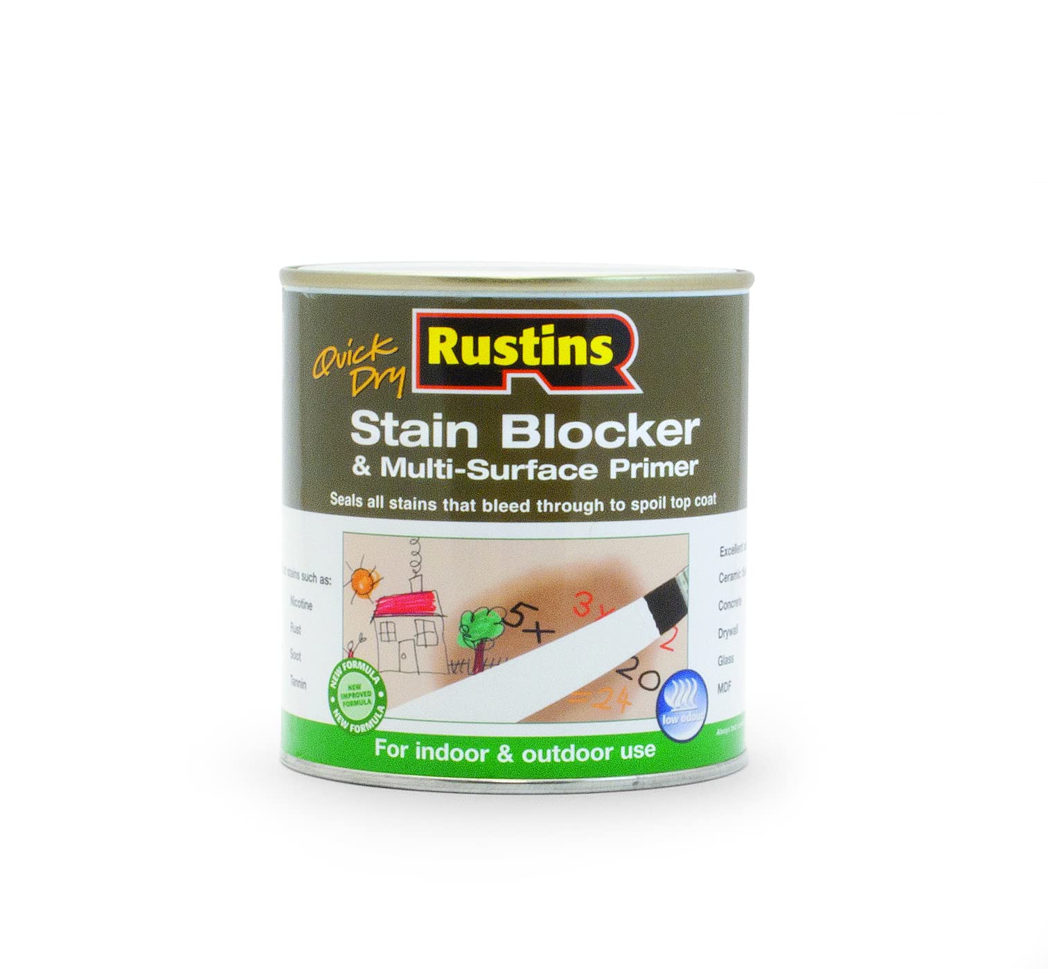 RUSTINS Stain Blocker & Multi-Surface Primer - 500ml Water Based Odor Blocking Primer 1