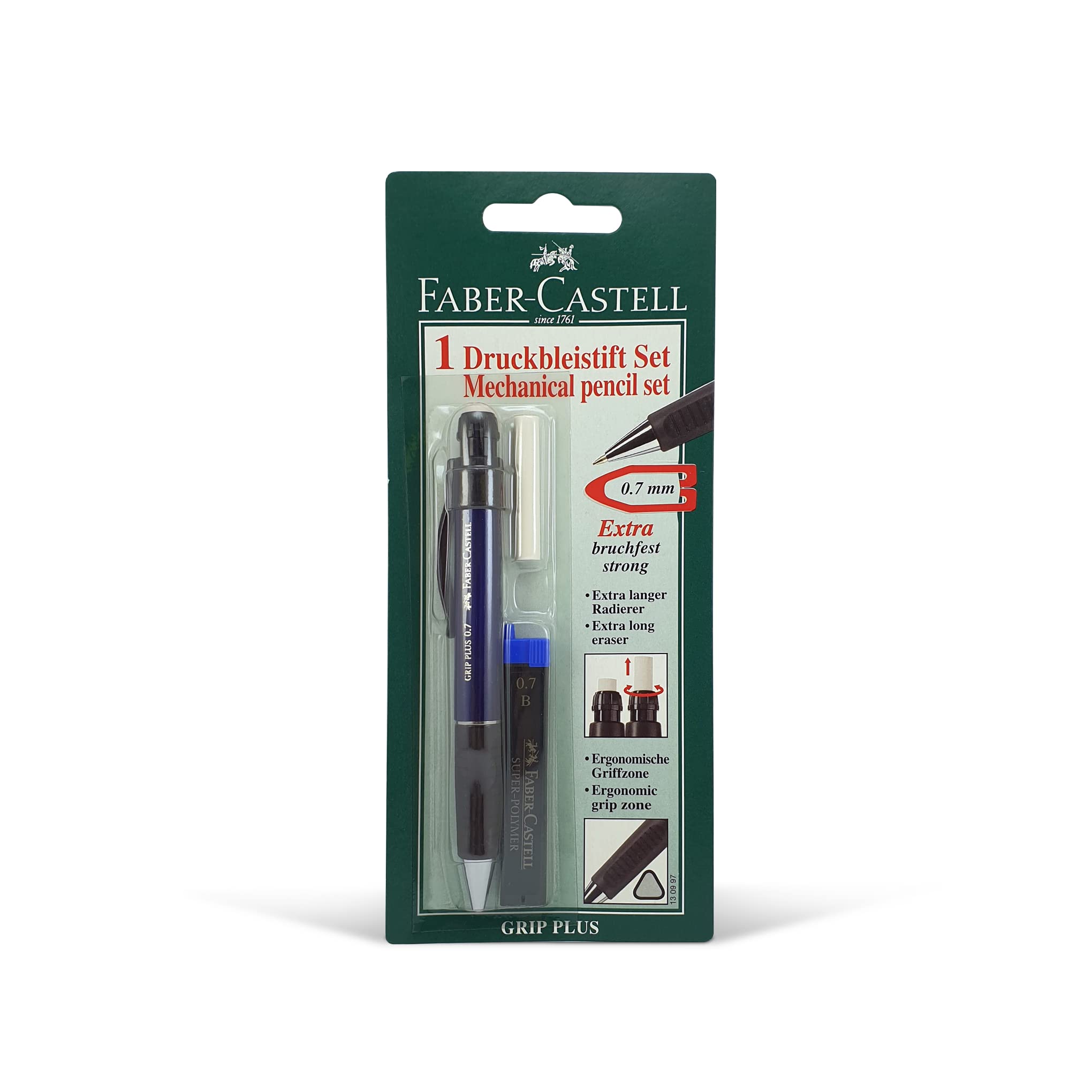 Faber-Castell Grip Plus Mechanical Pencil - 0.7mm Line Size | B Hardness | Ergonomic Grip 7