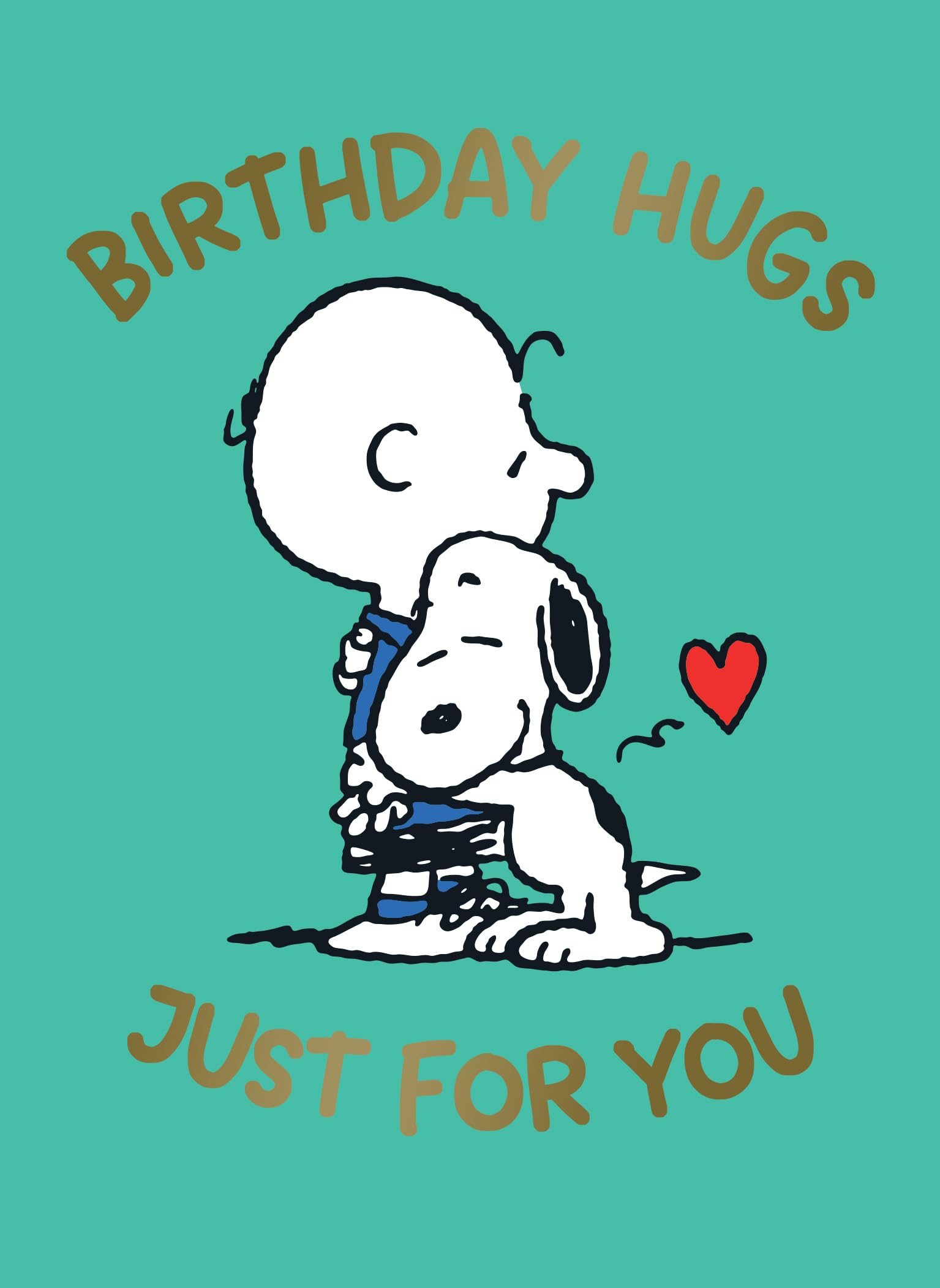 Danilo Promotions LTD Peanuts Snoopy Birthday Card 'Birthday Hugs' | Multi Color | Unisex-Kids