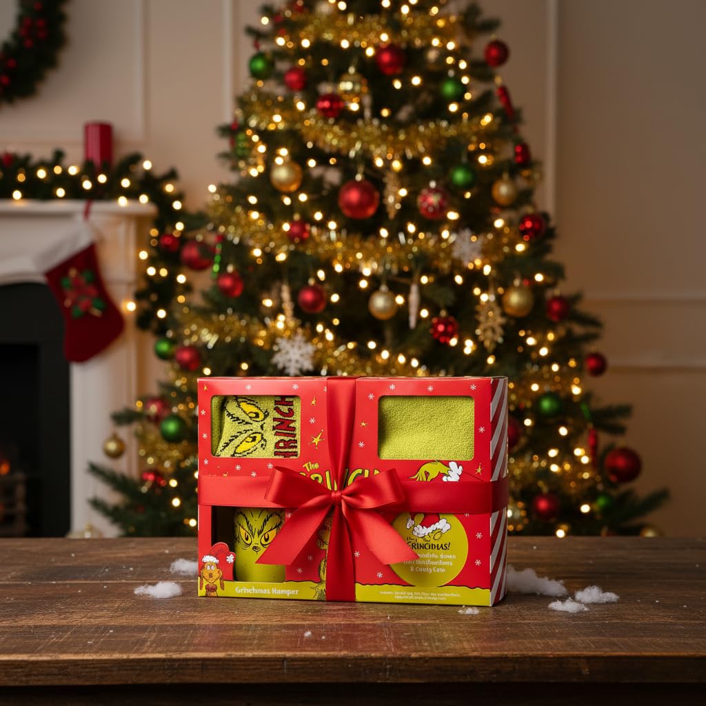 Grinch Hot Chocolate Gift Set with Mug and Socks - Hot Chocolate & Marshmallows
