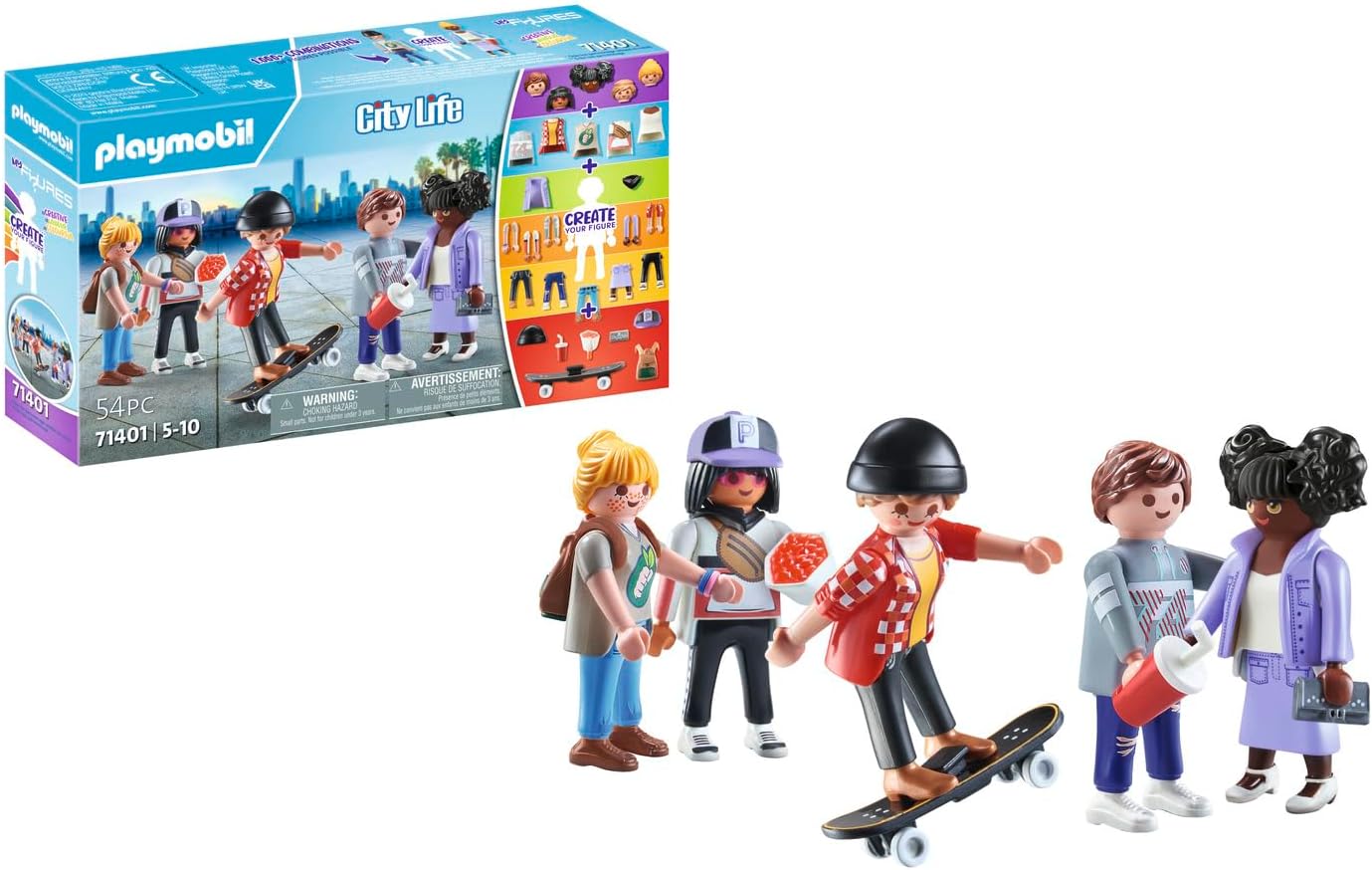 Playmobil My Figures Fashion 71401 - 54-Piece Interchangeable Playset with 5 Figures and Accessories