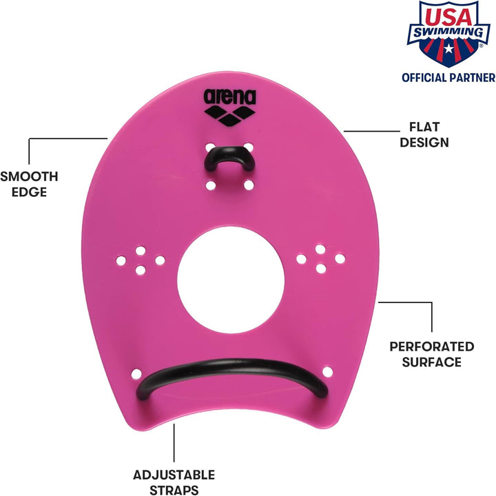 Arena Elite Hand Paddles for Swim Training - Large, Pink