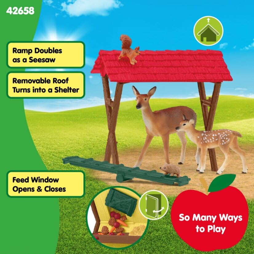 Schleich 42658 FARM WORLD Feeding the Forest Animals Playset | 39 Pieces | Ages 3+ 3
