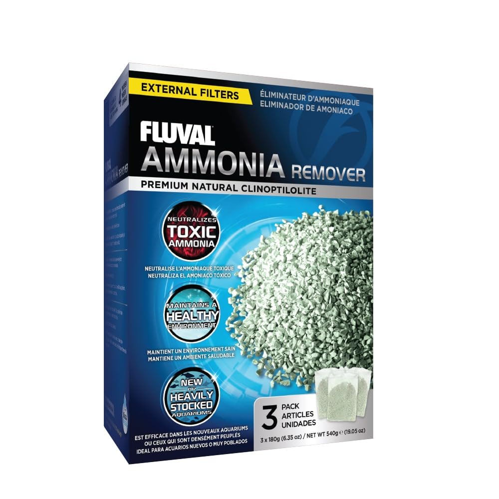 Fluval Ammonia Remover for Freshwater Aquariums - Removes Toxic Ammonia | 3-Pack