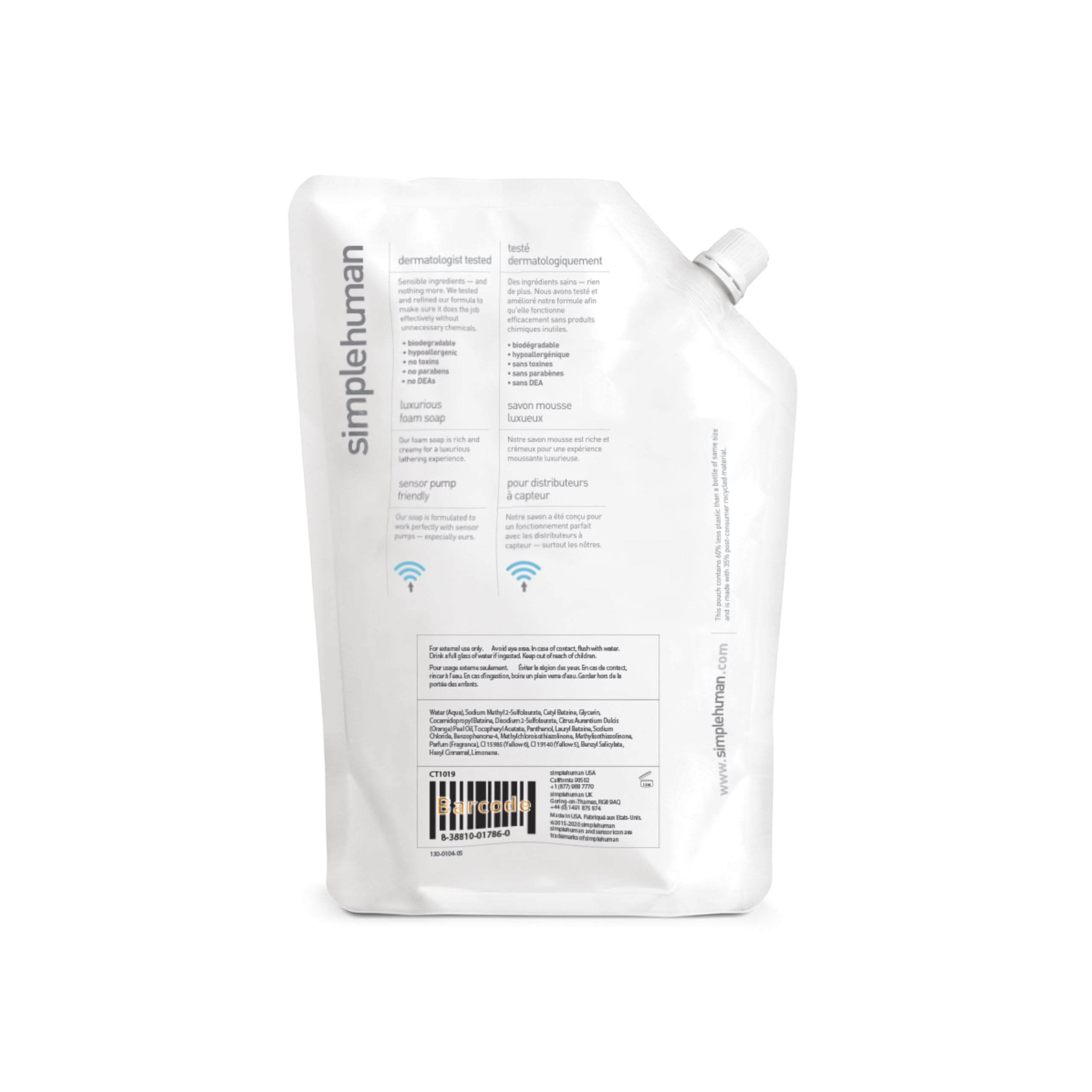 simplehuman CT1019 Moisturising Hand Wash Liquid Soap - Mandarin Orange Scent | 1L