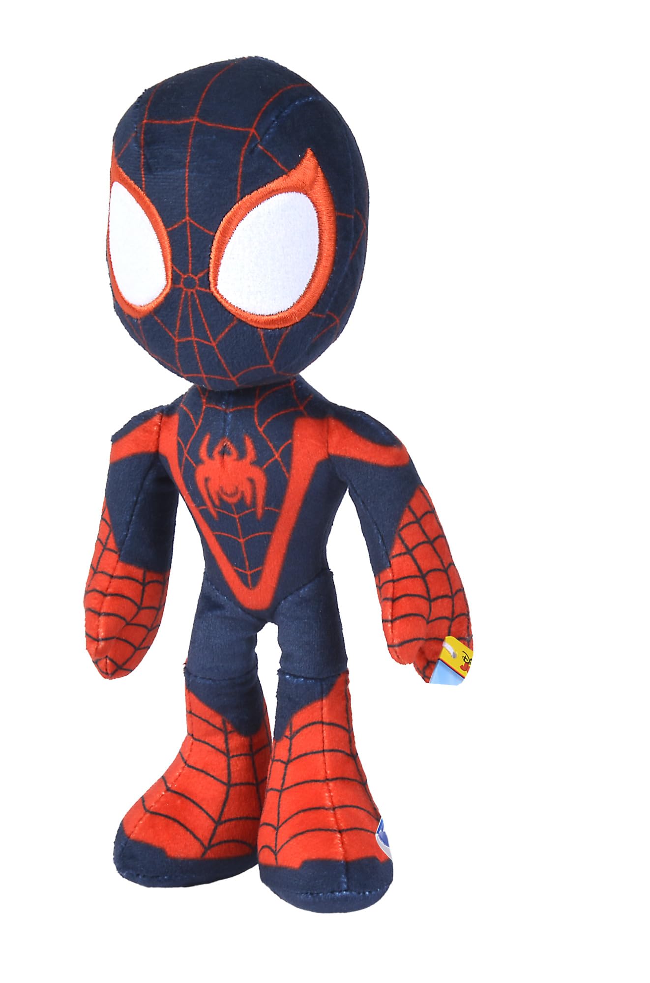 Simba Spider-Man Miles Morales Action Figure - 25cm Soft Toy with Glow-in-the-Dark Eyes