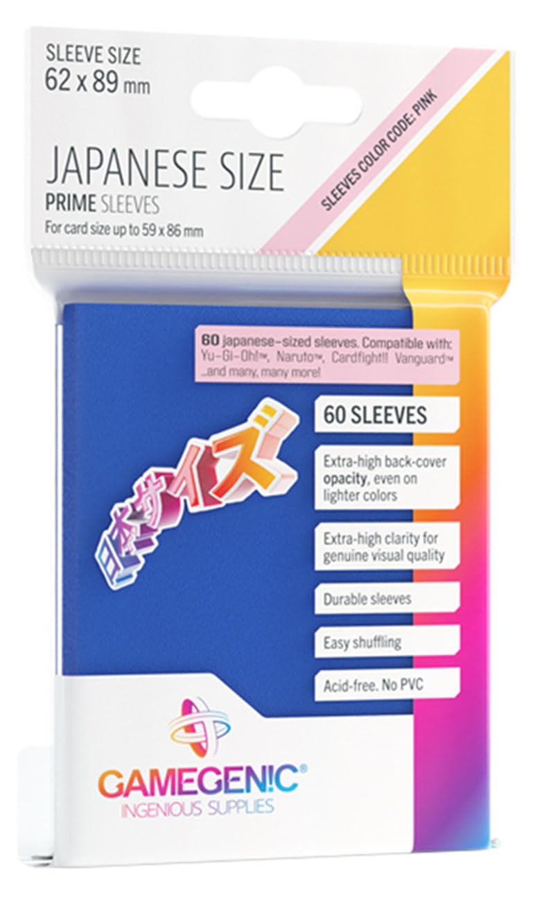 Gamegenic Prime Japanese Sized Sleeves Blue - Multi-Language (Includes Spanish) 1