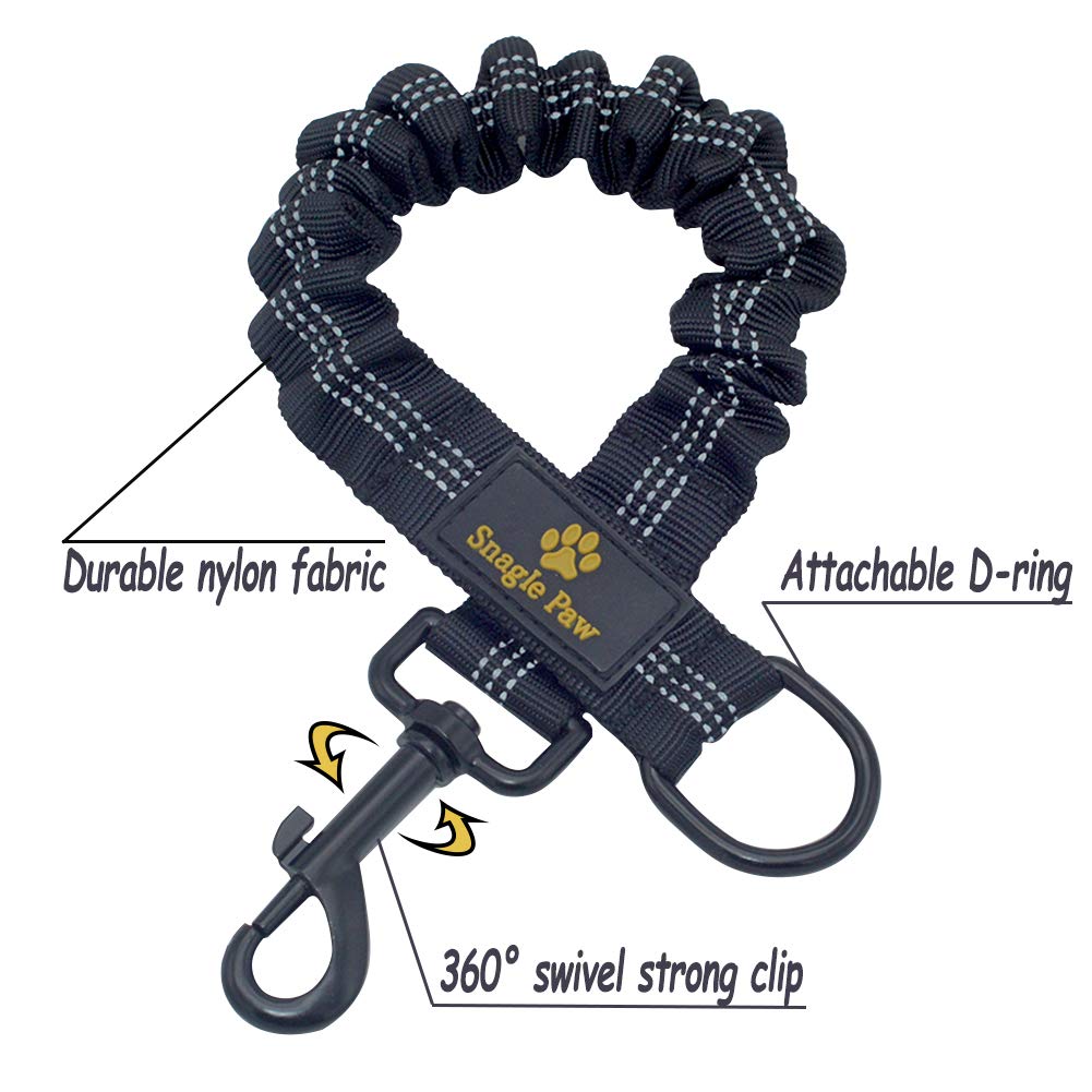 Snagle Paw Bungee Dog Leash Extension - Shock Absorbing | 24 Inch Extended Length | Reflective