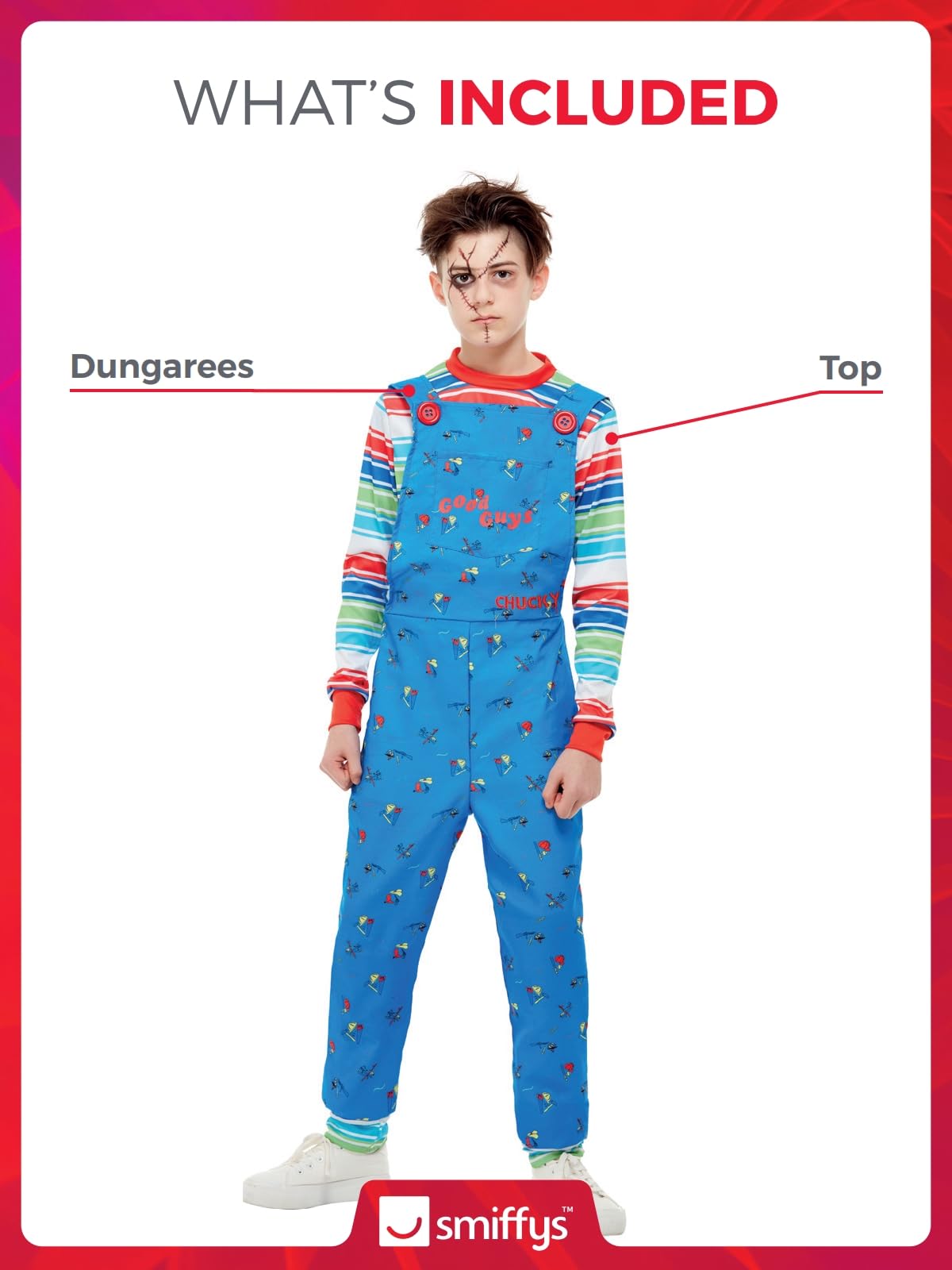 Smiffys Chucky Costume - Kids Unisex Halloween Fancy Dress 6