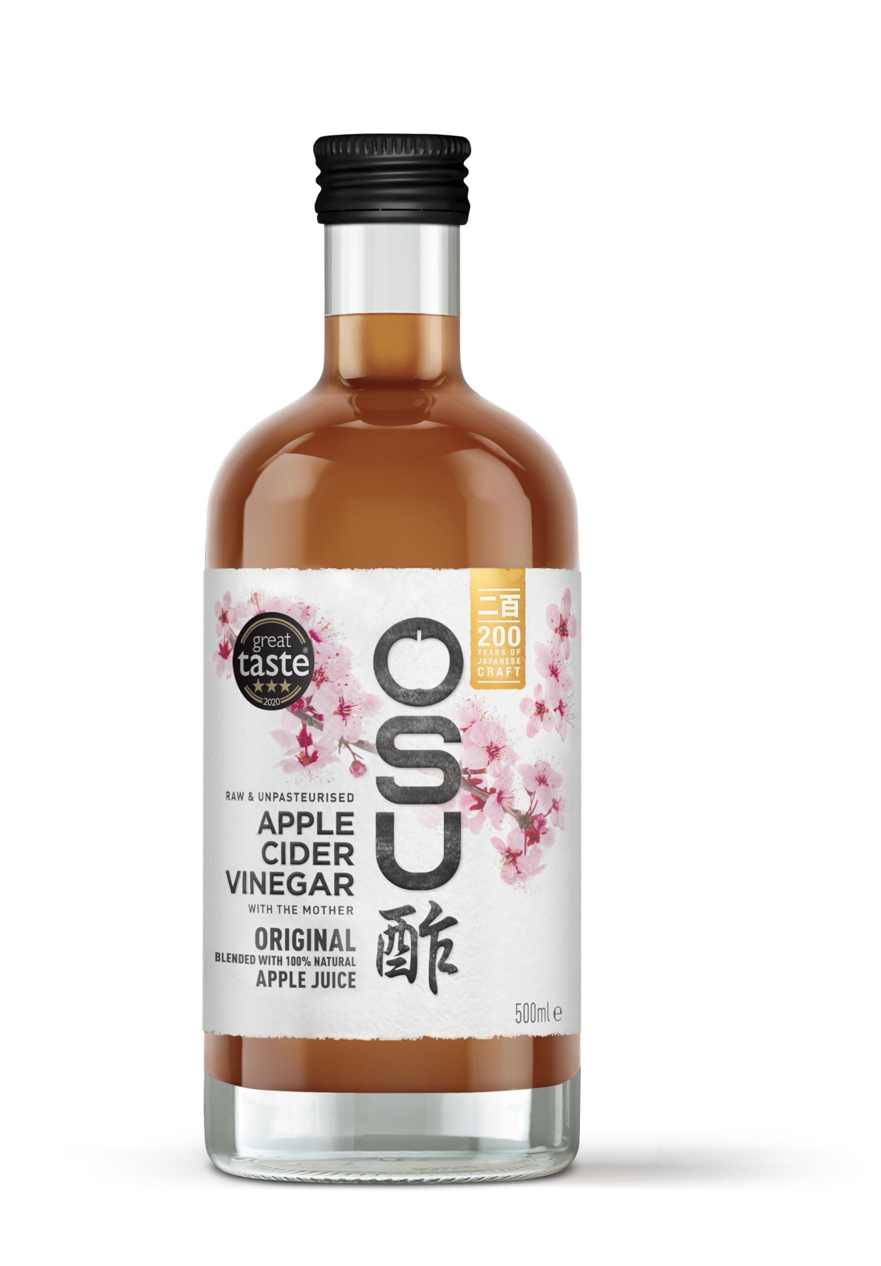 OSU Apple Cider Vinegar with The Mother & Apple Juice - Raw, Unpasteurised, Vegan Certified - 500 ml