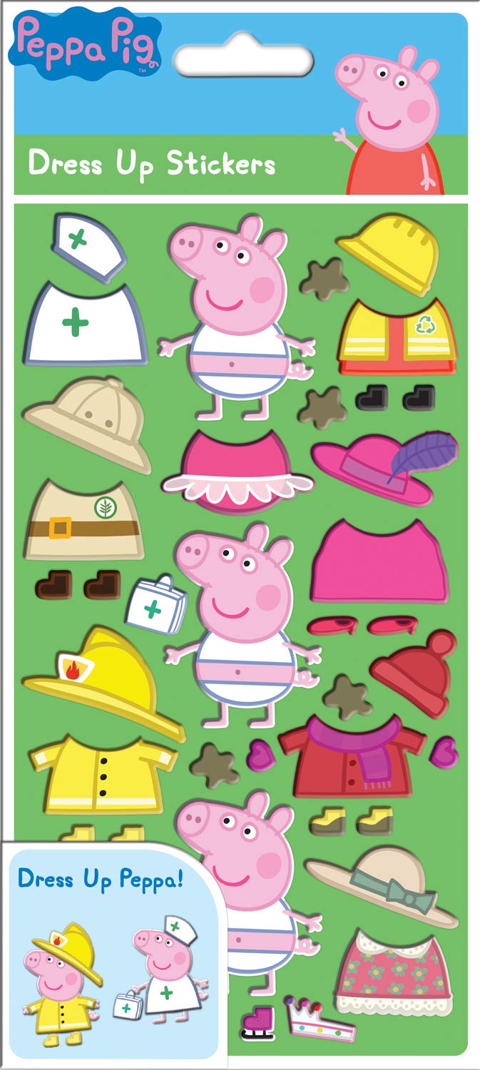Paper Projects Peppa Pig Chunky Foam Dress Up Stickers - Reusable, Crafting Activity