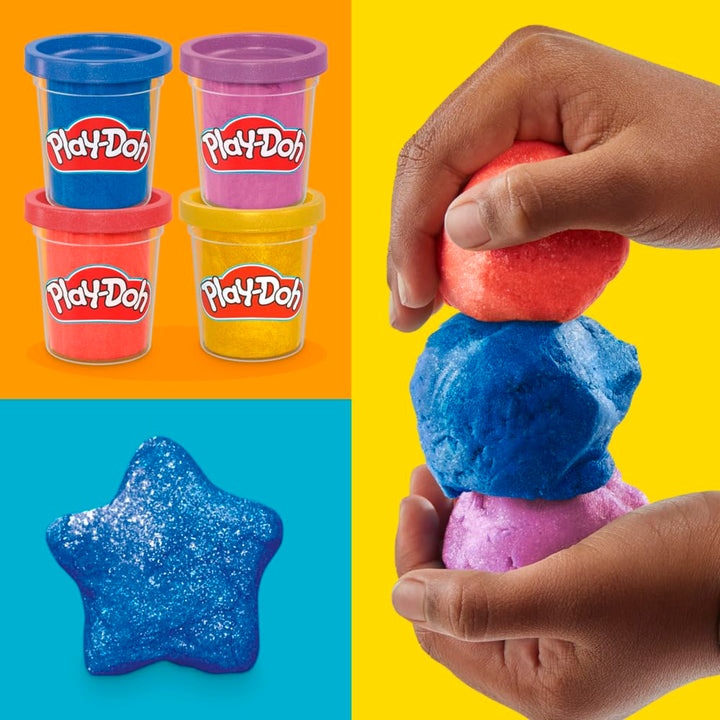 Play-Doh 4-Pack Shimmer Metallic Compound - Sparkly Modeling Clay for Kids 2+