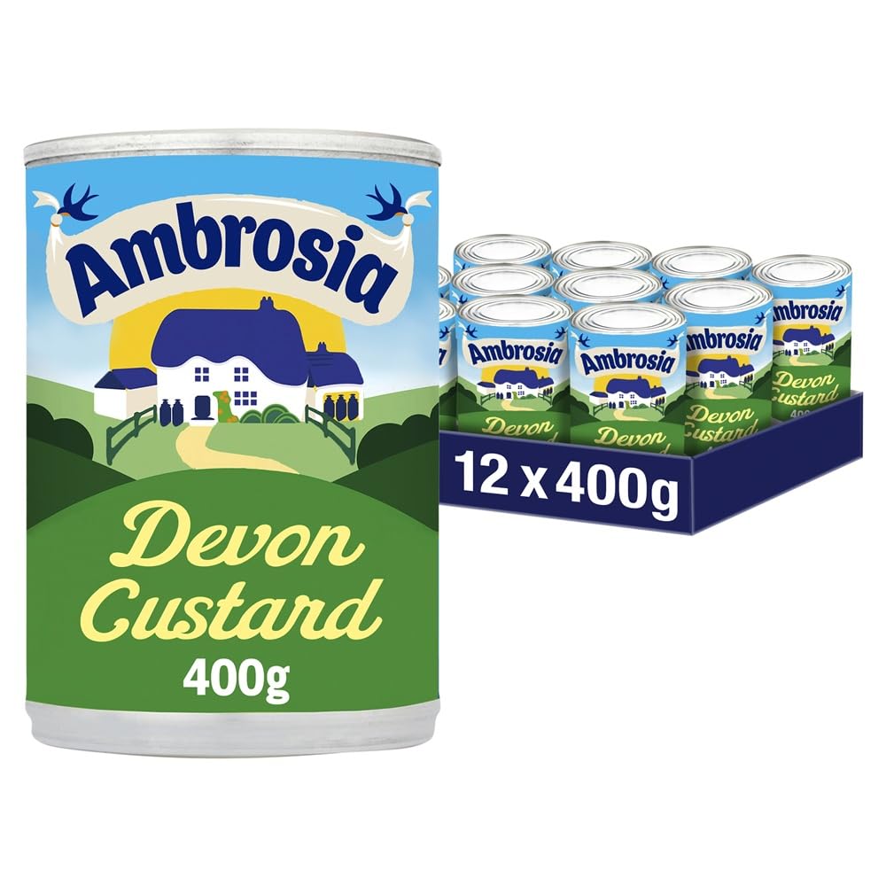 Ambrosia Devon Custard - Creamy Traditional Ready-to-Eat Dessert | 400g Can (Pack of 12) 1