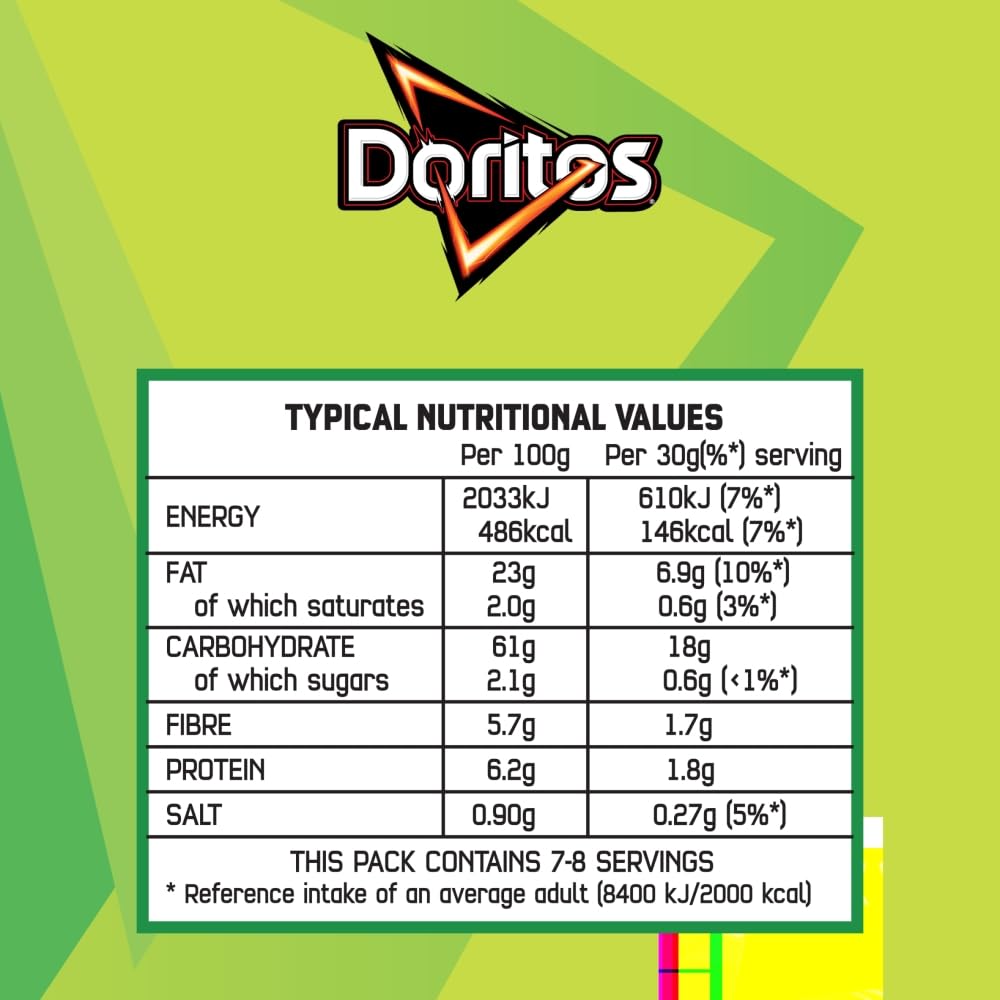 Doritos Zesty Lime Tortilla Chips - 230g Bag 11