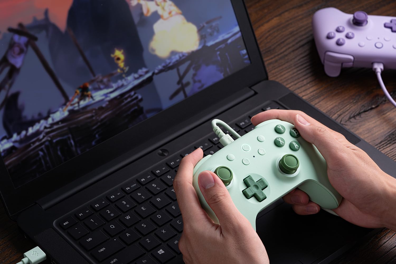 8Bitdo Ultimate 2C Wired Gamepad Controller for Windows PC and Android | 1000Hz Polling Rate | Green