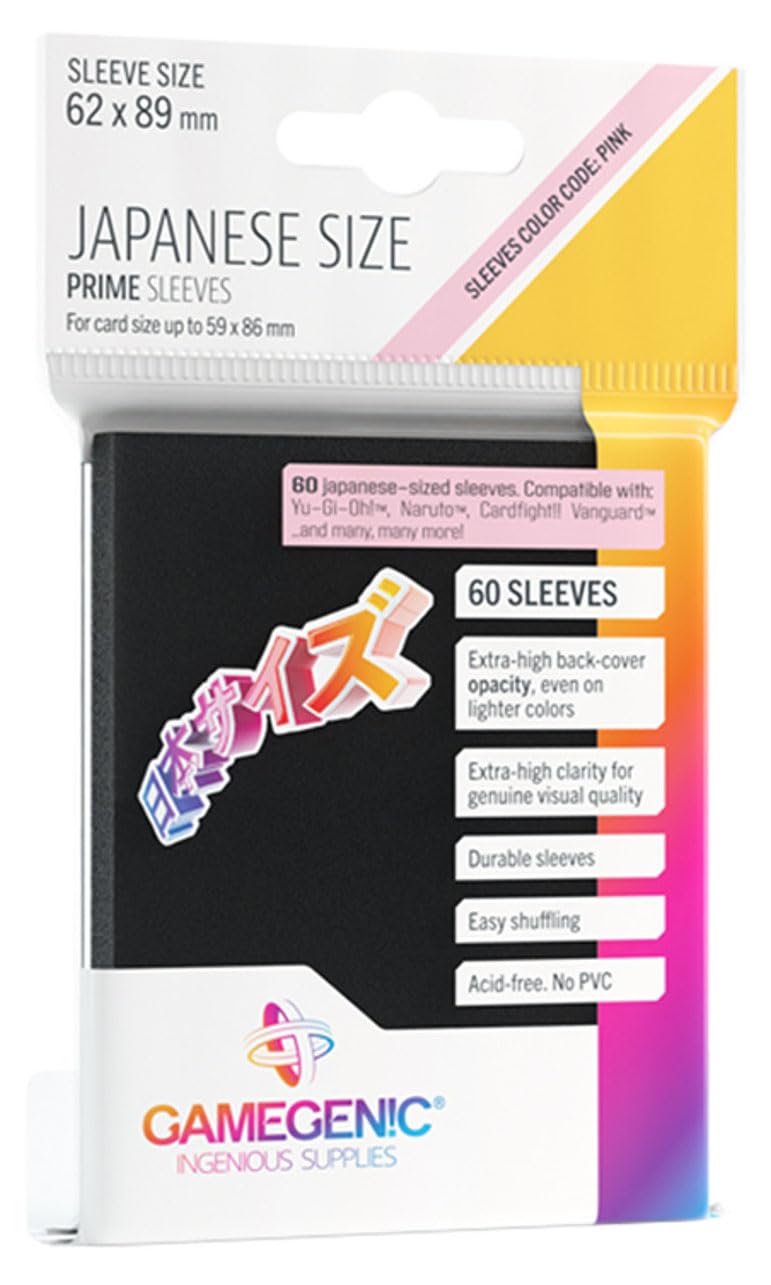 Gamegenic Prime Japanese Sized Sleeves Black - Multi-Language (Includes Spanish) 1