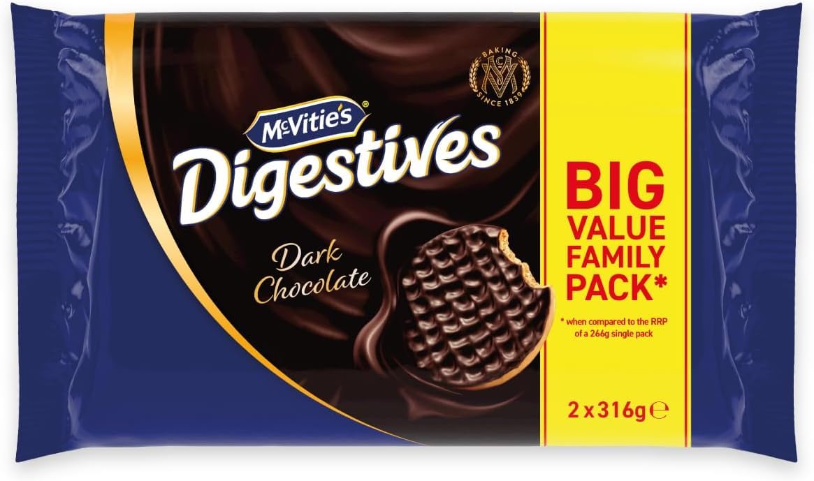 McVitie's Digestives Dark Chocolate Biscuits Twin Pack - 2 x 266g (532g Total) 4