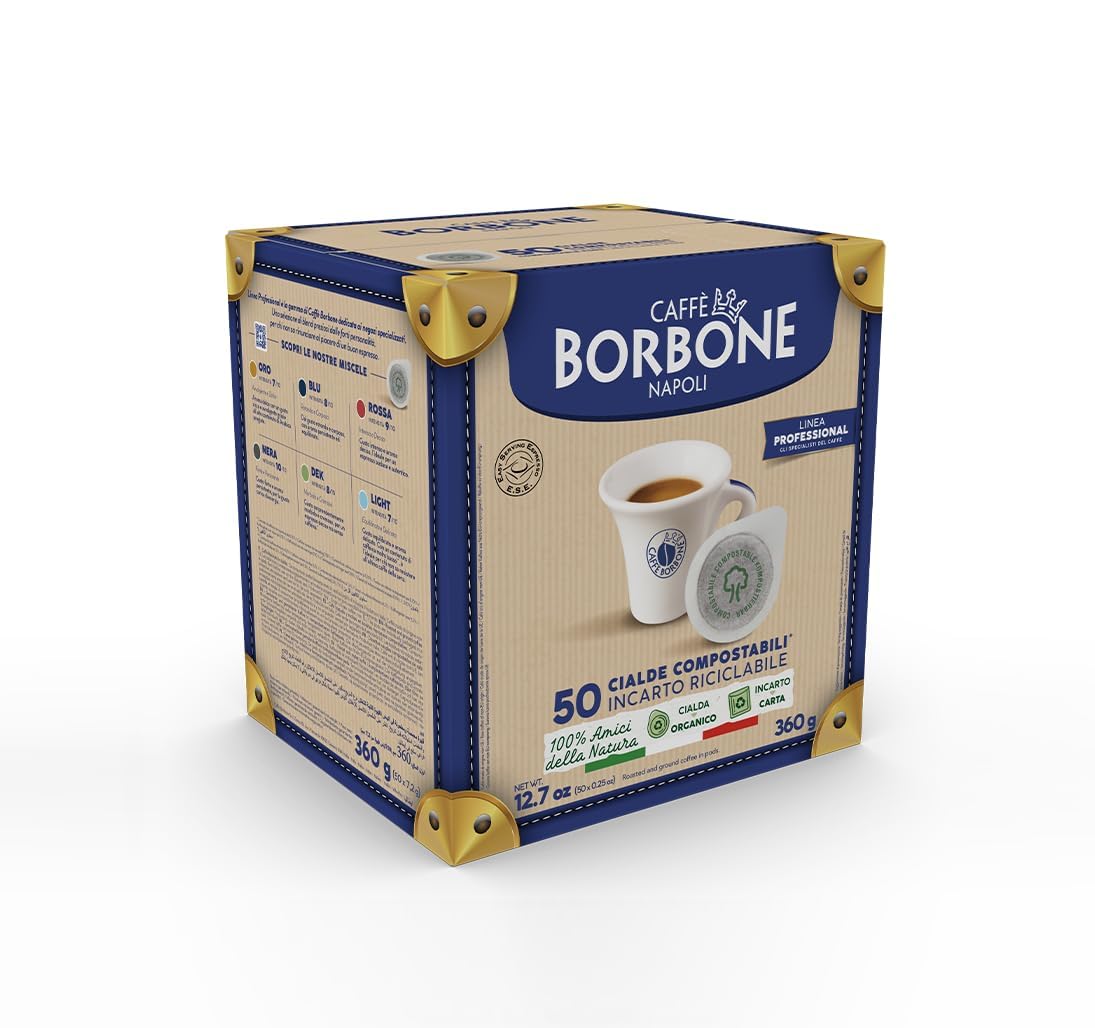 CAFFÈ BORBONE Gold Blend Compostable ESE Coffee Pods - 50 Count | Arabica & Robusta Mix 1