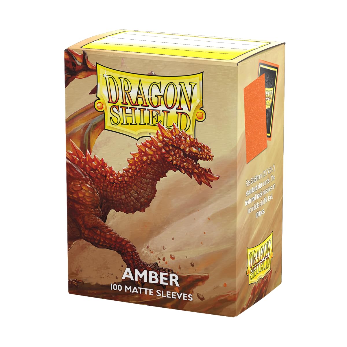 Dragon Shield Matte Amber Card Sleeves - 100 Count | Standard Size | Polypropylene