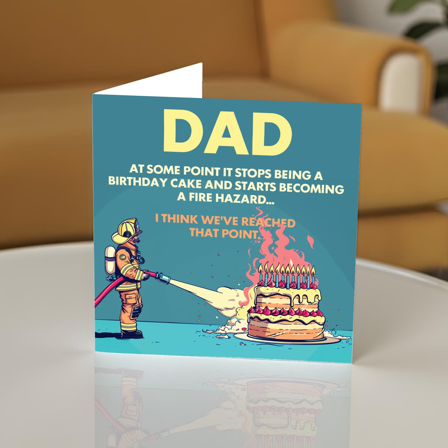 Stuff4 Funny Rude Dad Birthday Card - Fire Hazard Joke | 145mm x 145mm 3