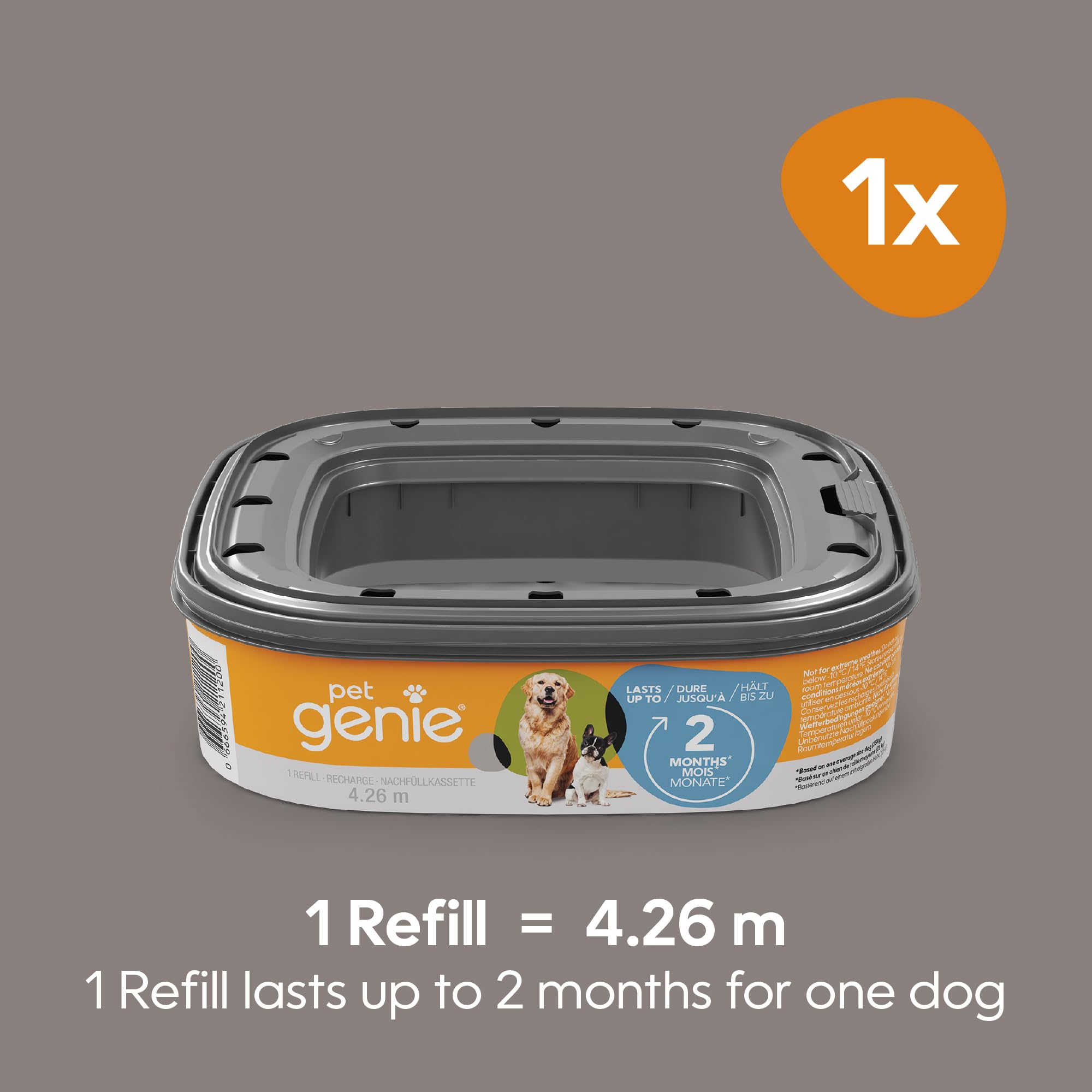 Pet Genie Multi-layer Odor Barrier Refill for Dog Waste | Lasts Up to 2 Months | Medium Size