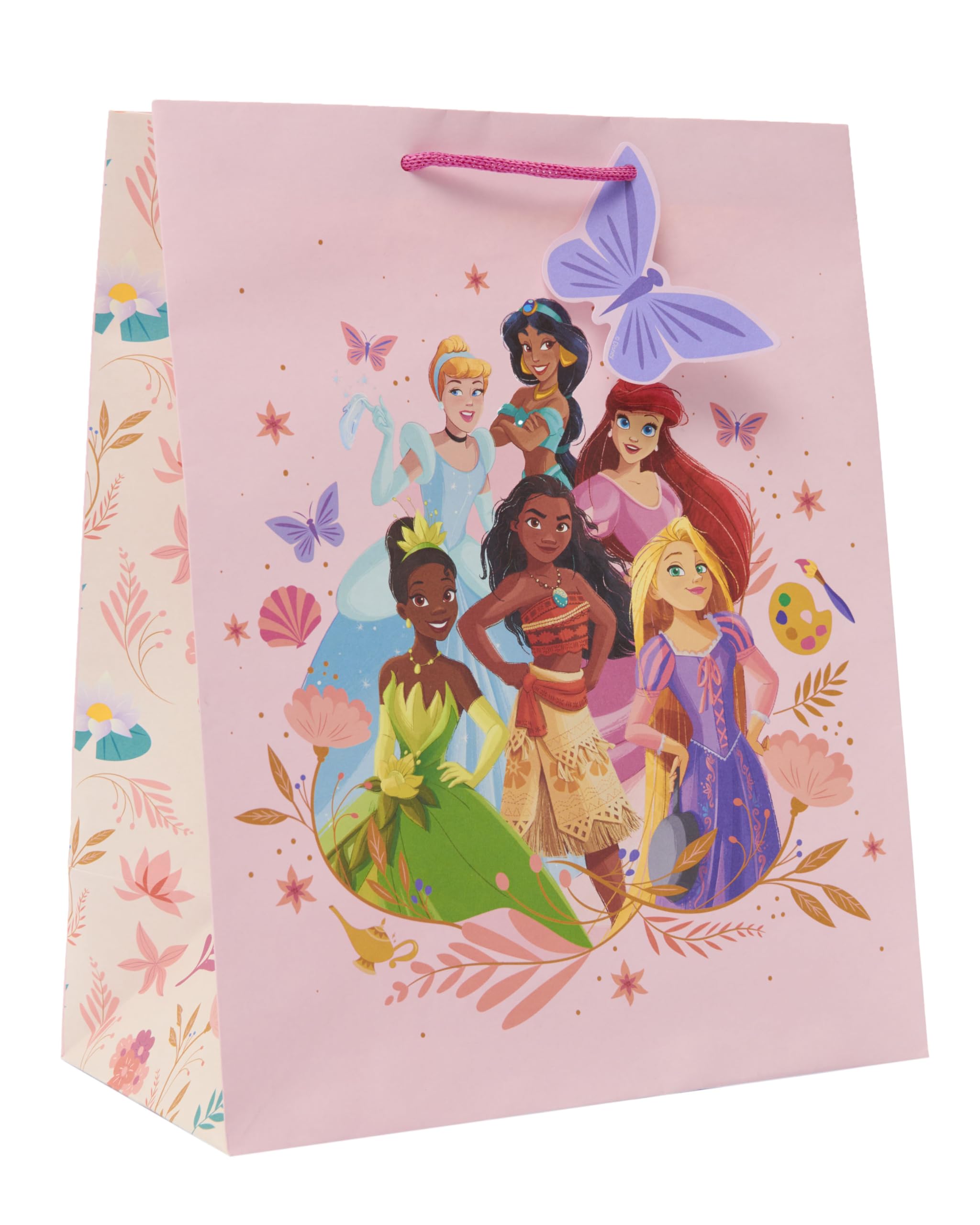 UK Greetings Disney Princess Large Gift Bag - Pink Paper Gift Wrap for Presents | 33 x 26.7 cm 1