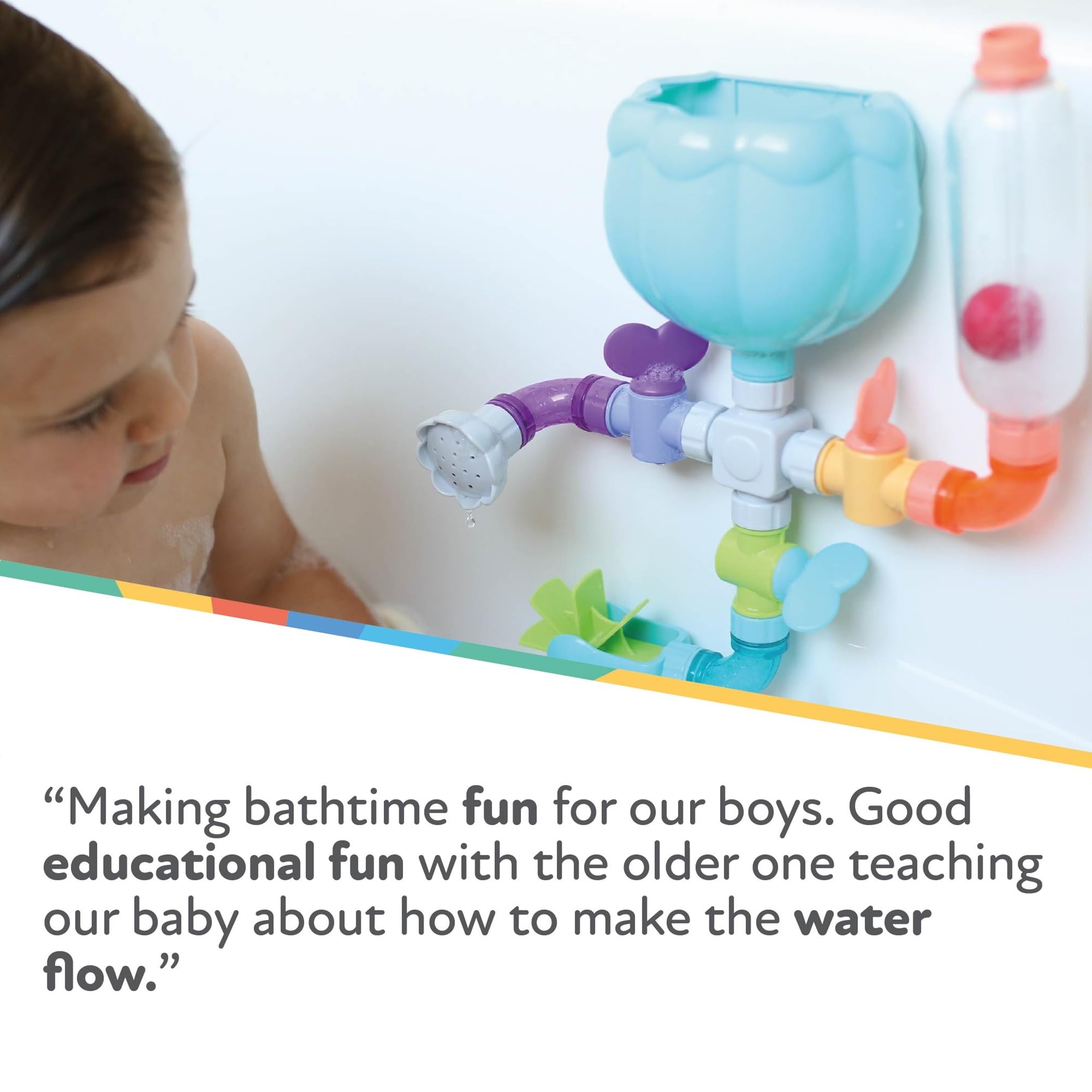 Nuby Wacky Water Works Pipes Bath Toy - Educational Bath Playset for 3 Years and Over 9