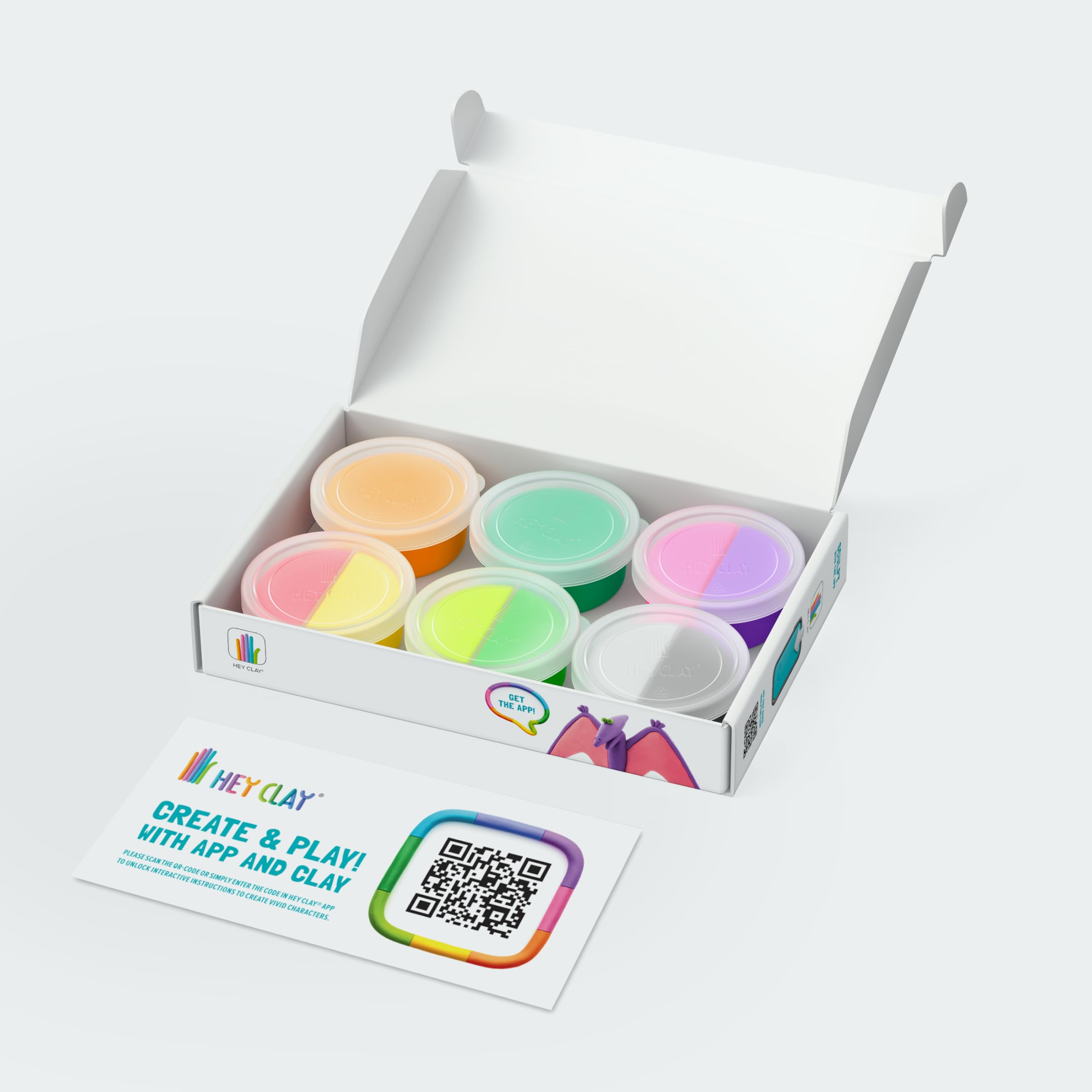 Hey Clay Dinos: Pterodactylus, Triceratops, Tyrannosaurus Set - Educational Clay Playset