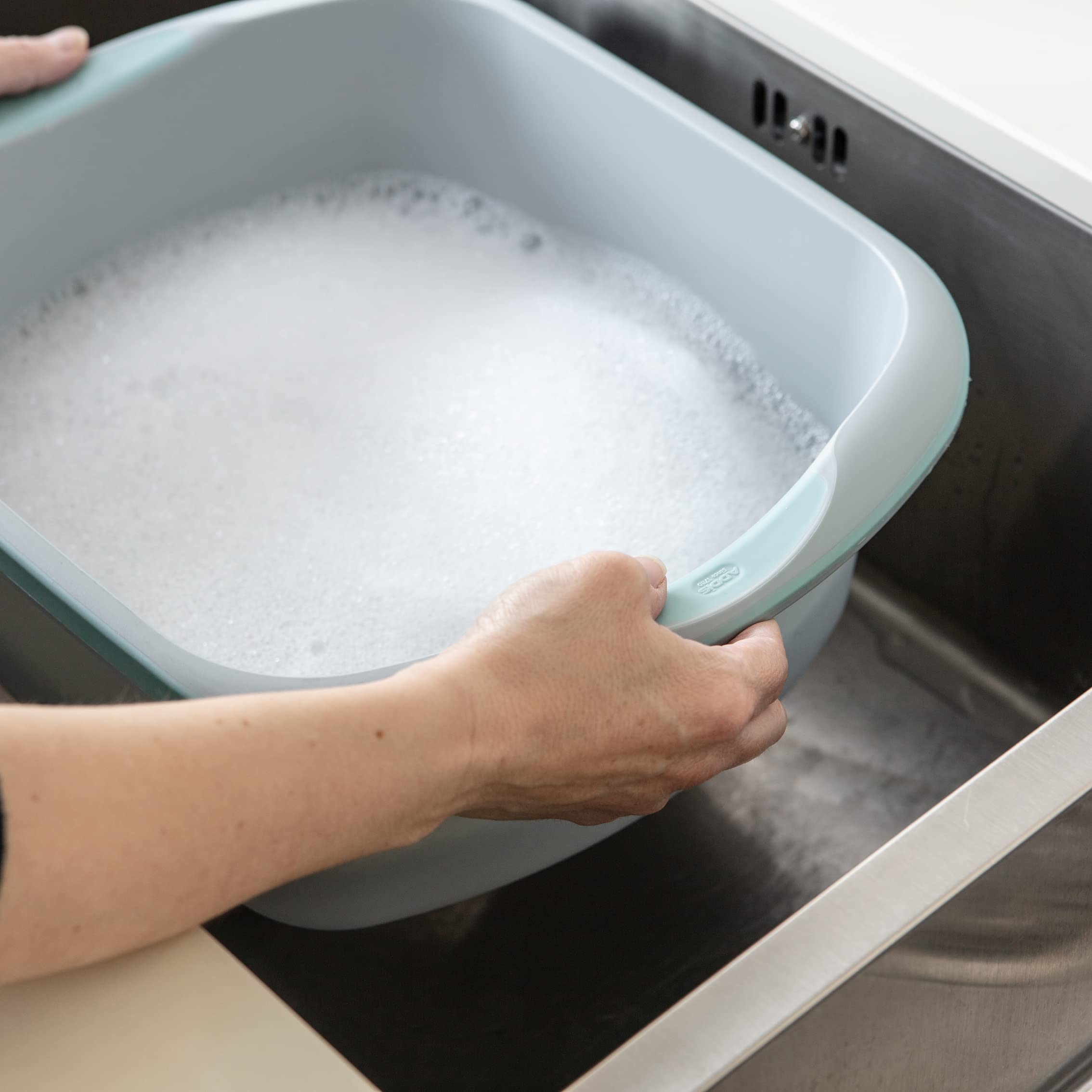 Addis Premium Soft Grip Rectangular Washing Up Bowl - 9.5 Litre Capacity | Tranquil Haze