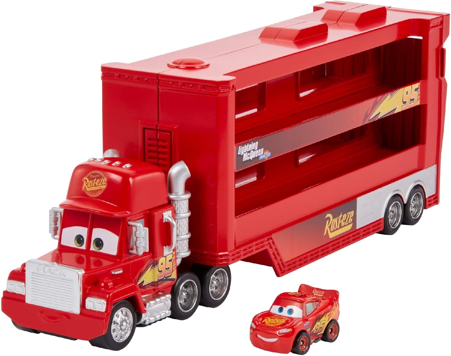 Disney and Pixar Cars Minis Transporter with Vehicle - Mack Hauler Playset for Kids 1