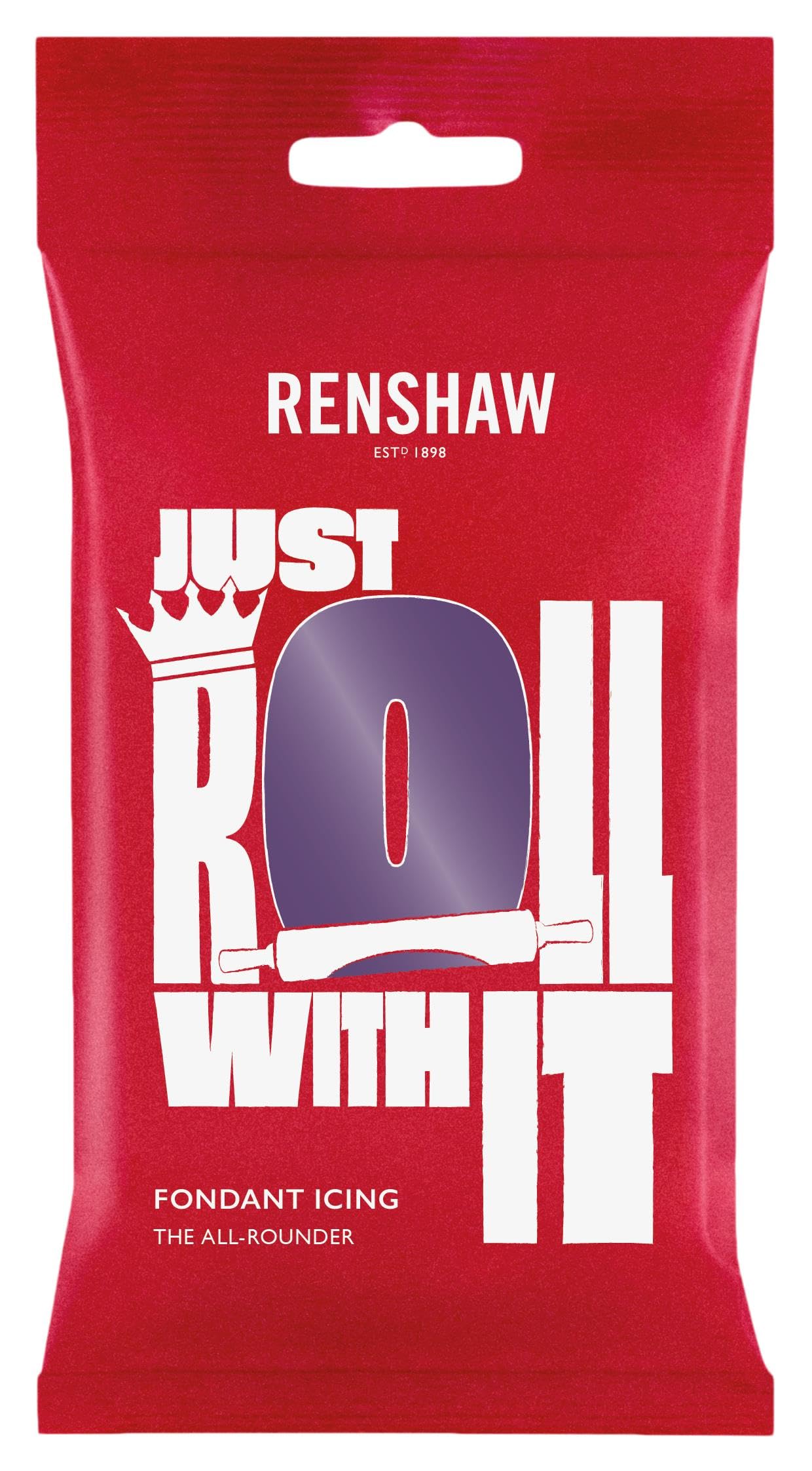 Renshaw Just Roll With It Fondant Icing - Deep Purple, 250 g | Ready to Roll Vegan Icing 1