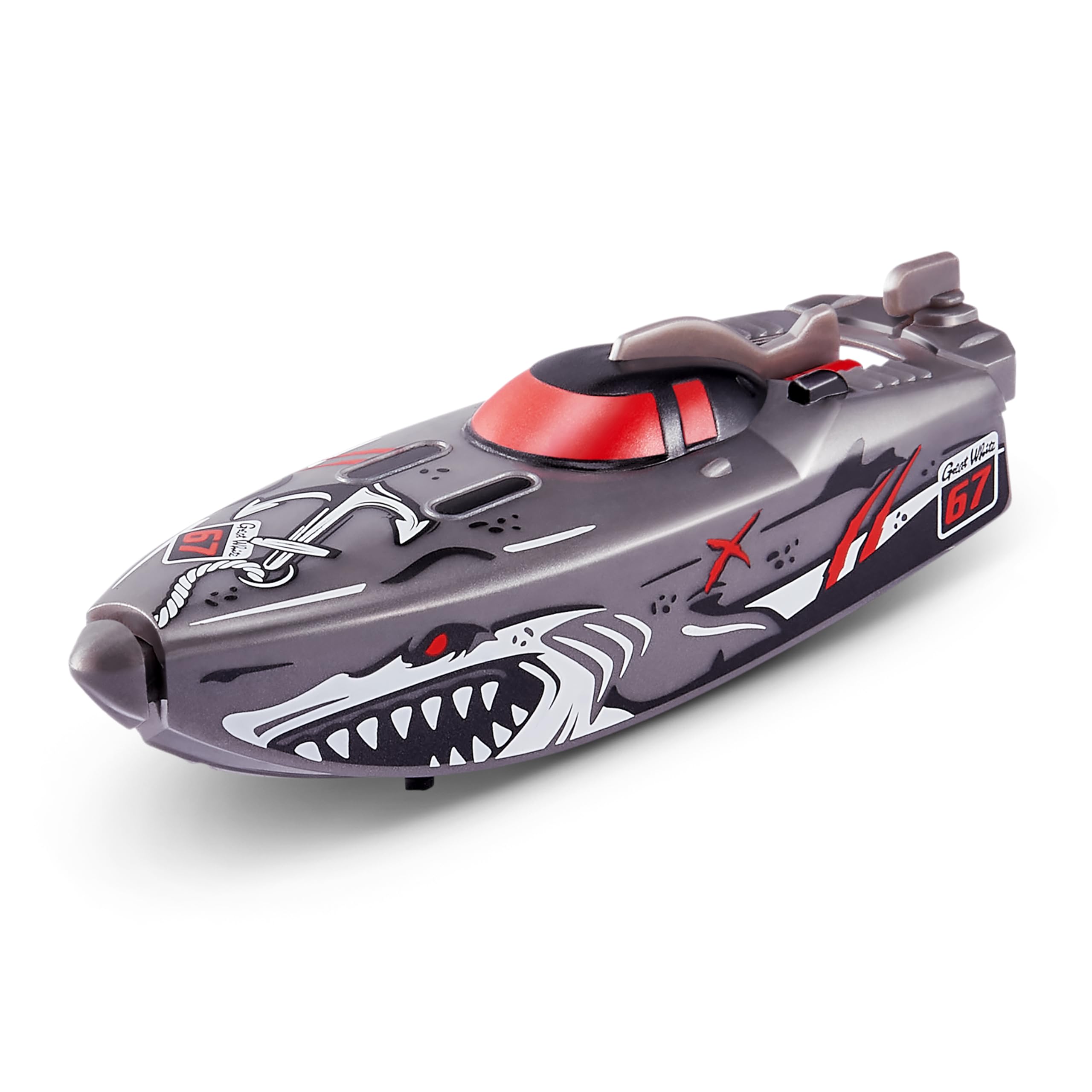 Robo Alive Robo Boats - Water Activated Speed Boats | 2 Pack | White Shark & Dino Shark 3