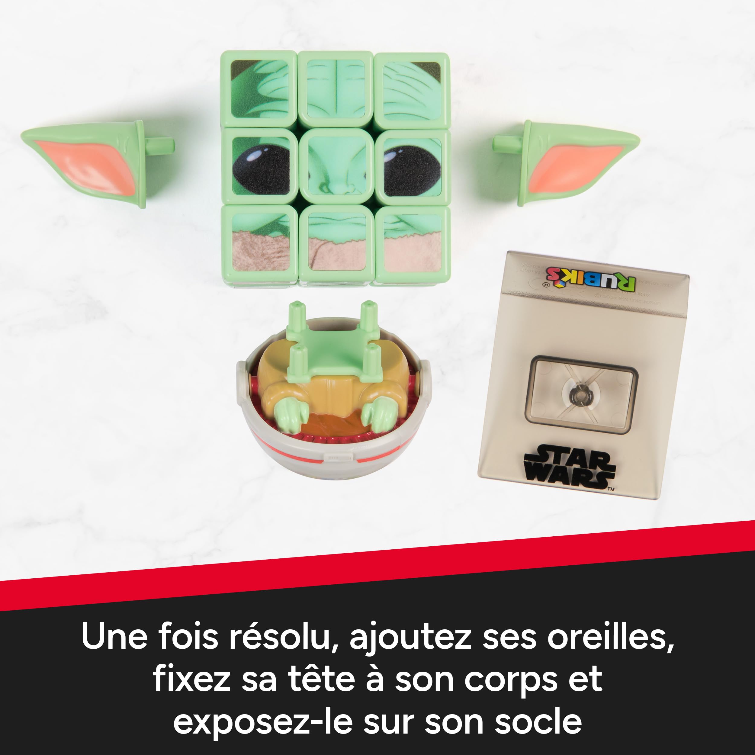 Rubik’s Cube Star Wars Grogu Cuber 3x3 Puzzle with Display Stand - Ages 8+ 12