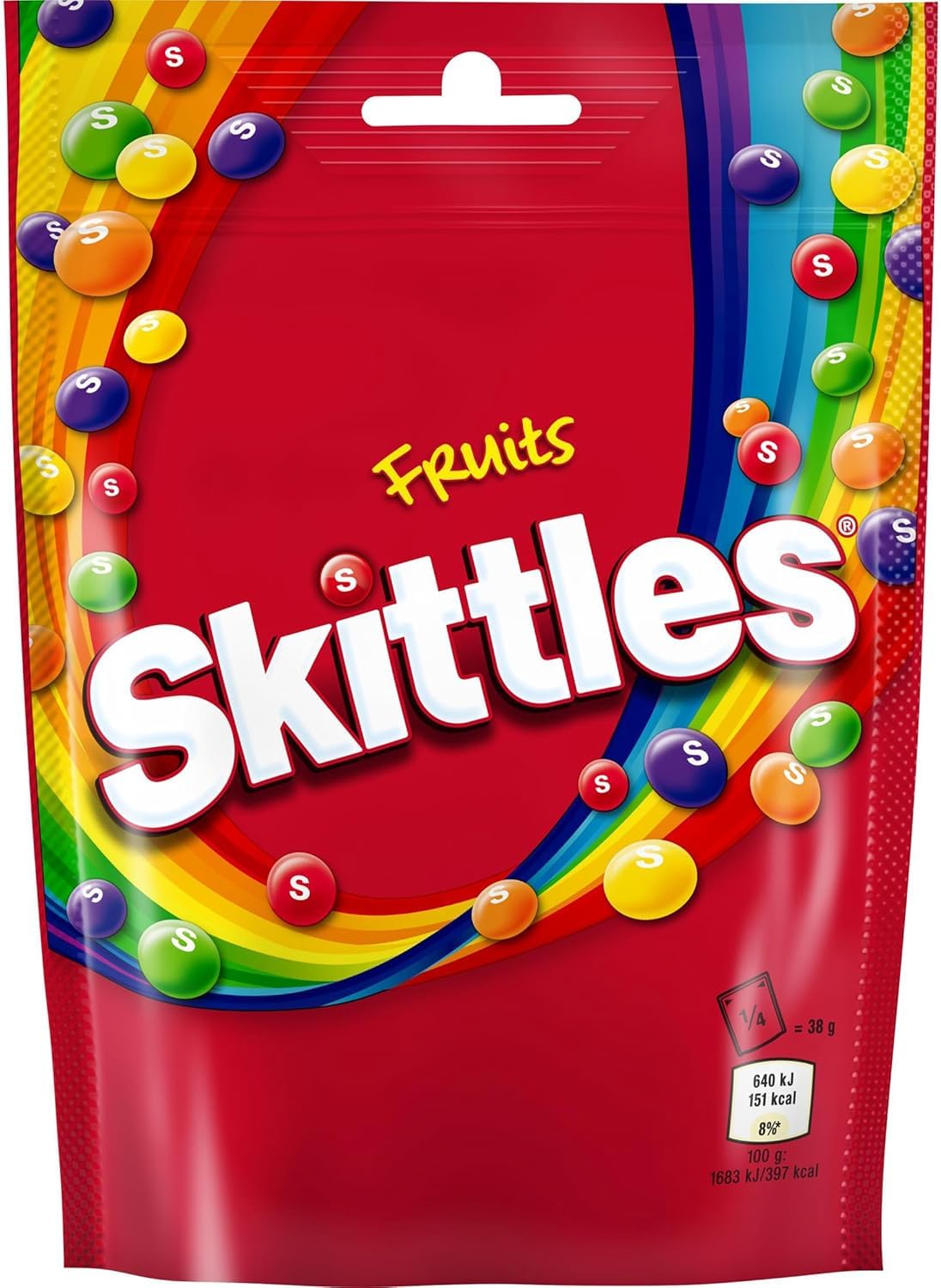 Skittles Fruit Sweets Pouch - Chewy Candy Variety, 136g