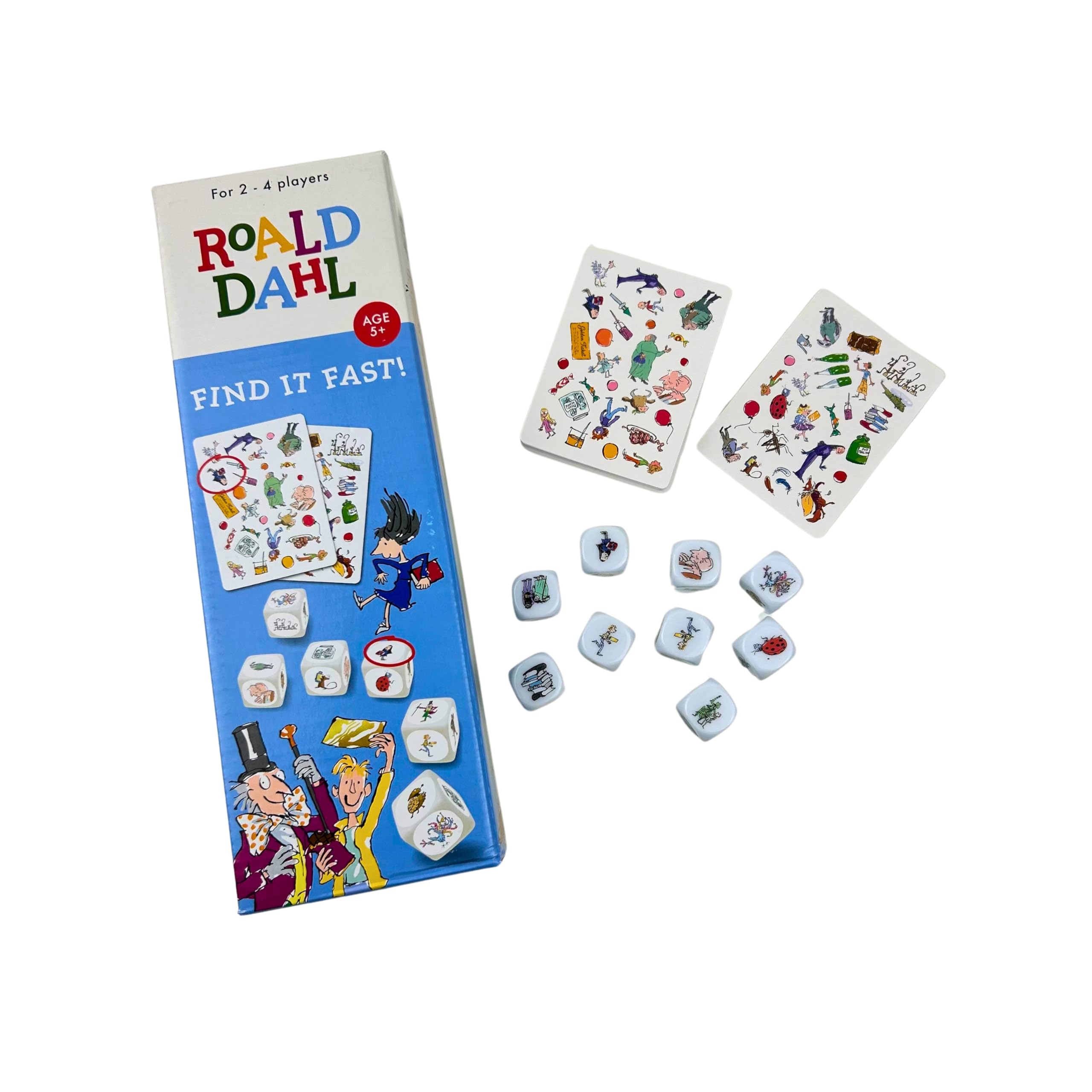Paul Lamond Roald Dahl Find It Fast Card Game - Ages 5+, 2-4 Players, Family Dice Game