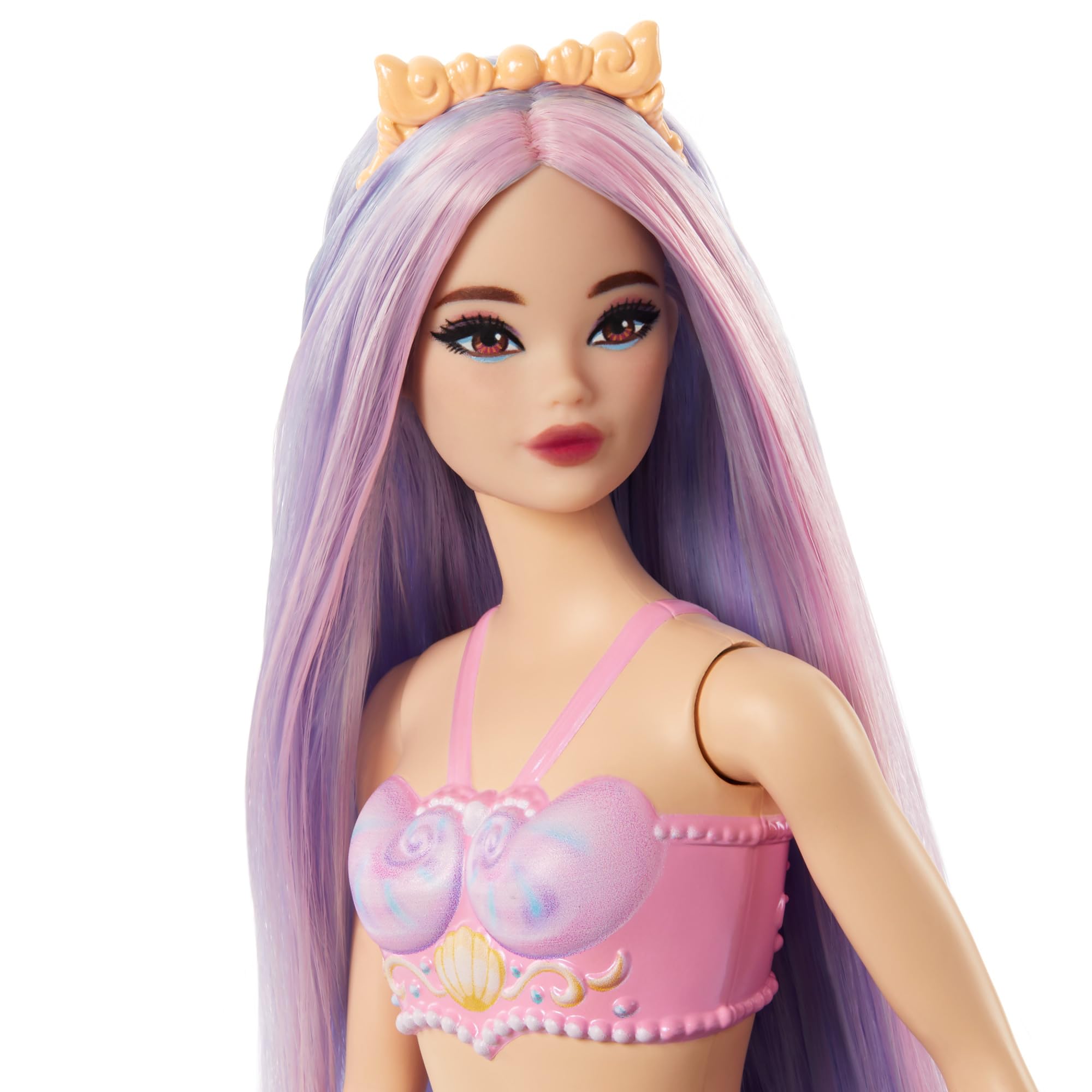Barbie Mermaid Doll with Pink/Lilac Hair & Headband Accessory | Lavender Tail | HRR06